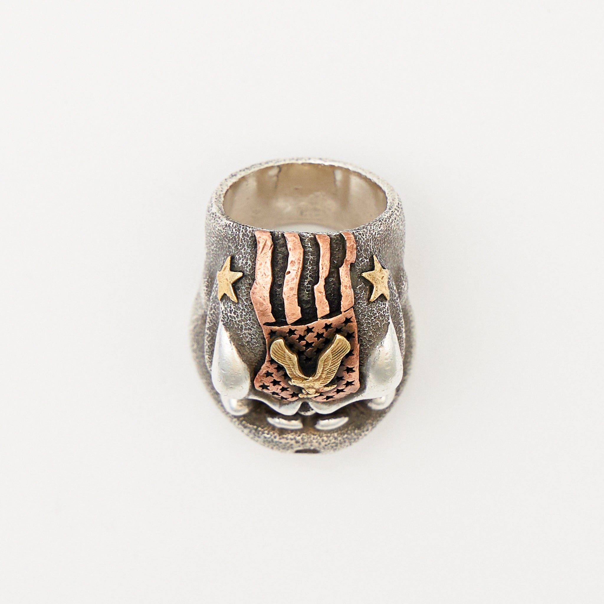 Custom MotherFucker Puncher Ring - Sterling Silver/Copper/Brass - Size 11.5