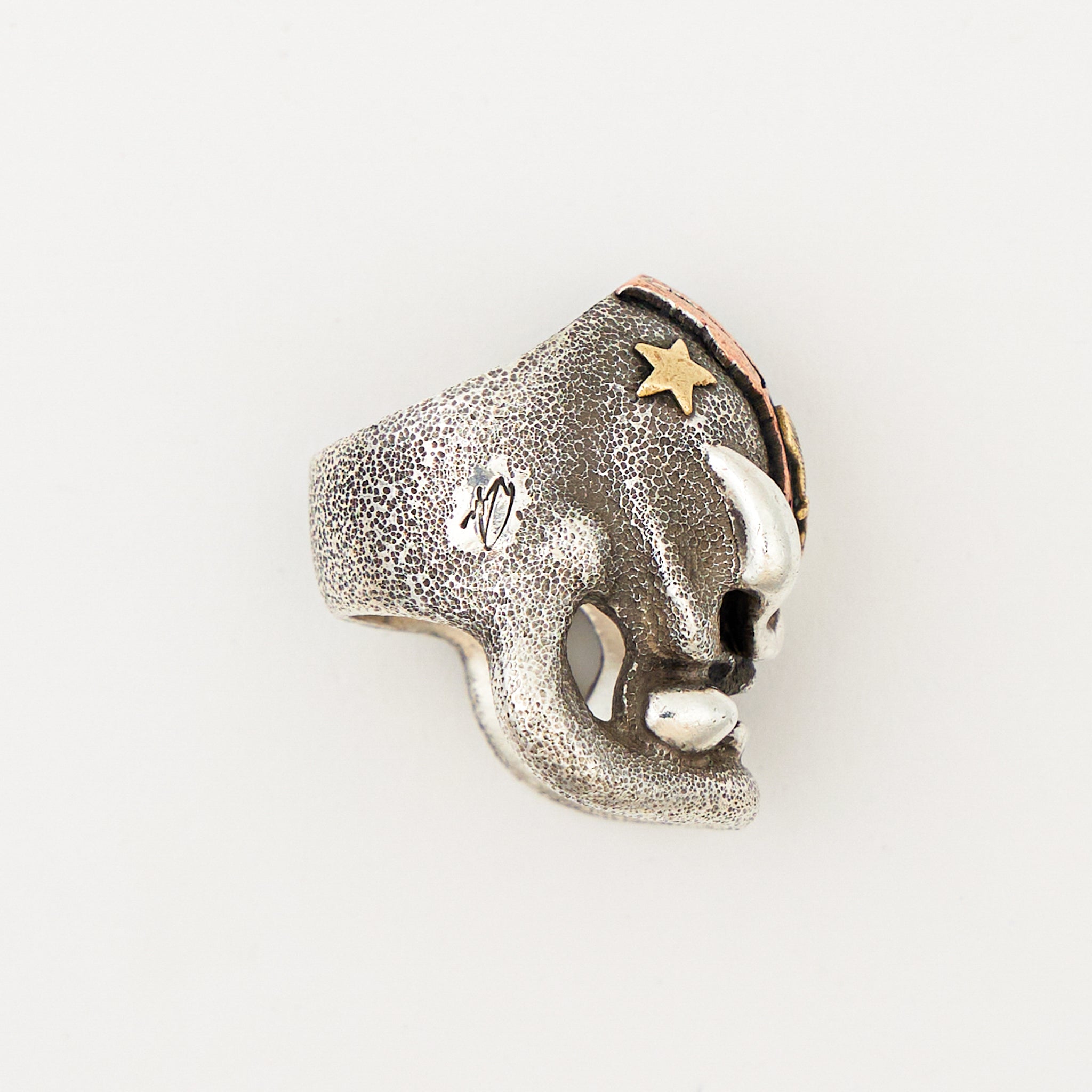 Custom MotherFucker Puncher Ring - Sterling Silver/Copper/Brass - Size 11.5