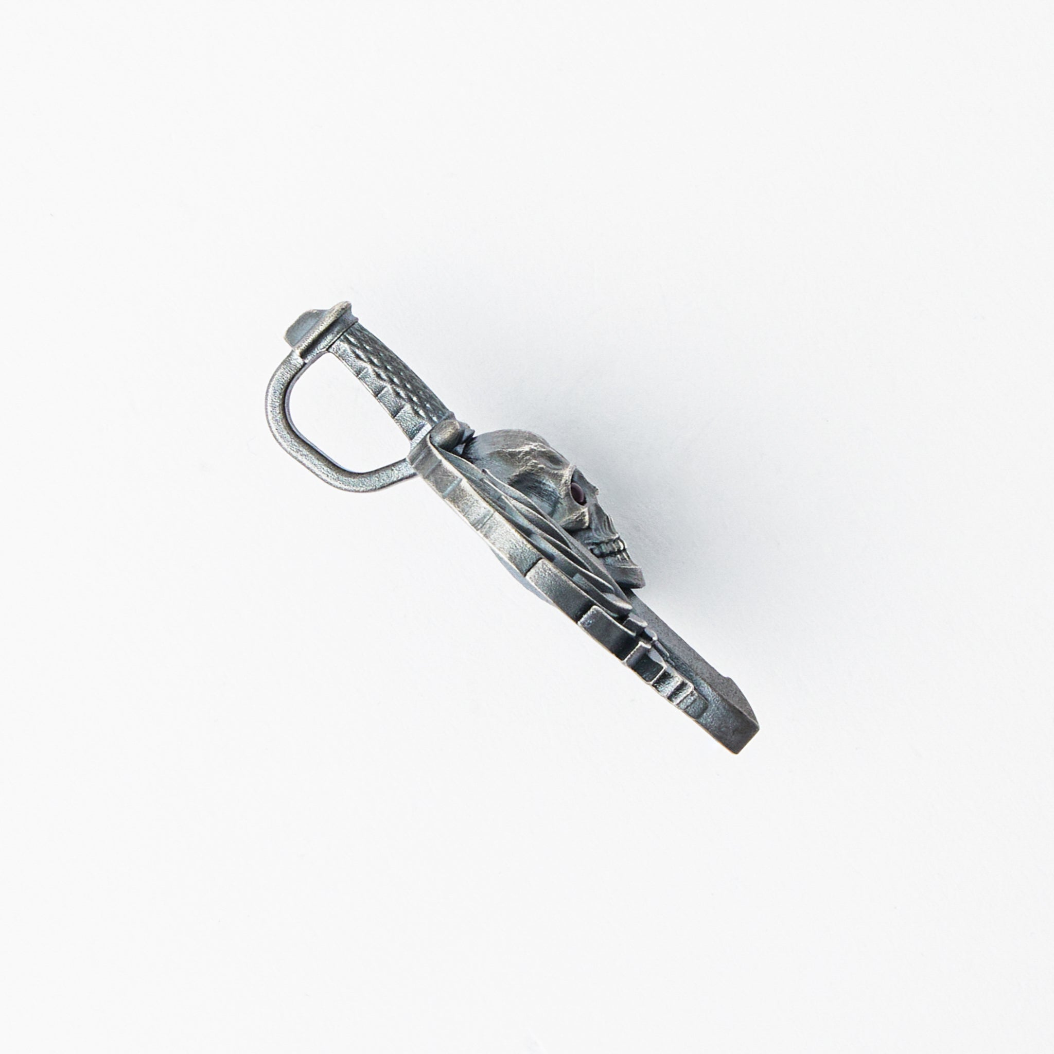 Silver Vigilant Guardian W/ Red Eyes Pendant