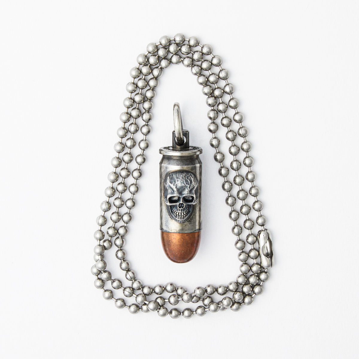 45 ACP Silver Darkness Reliquary Stash Can Pendant