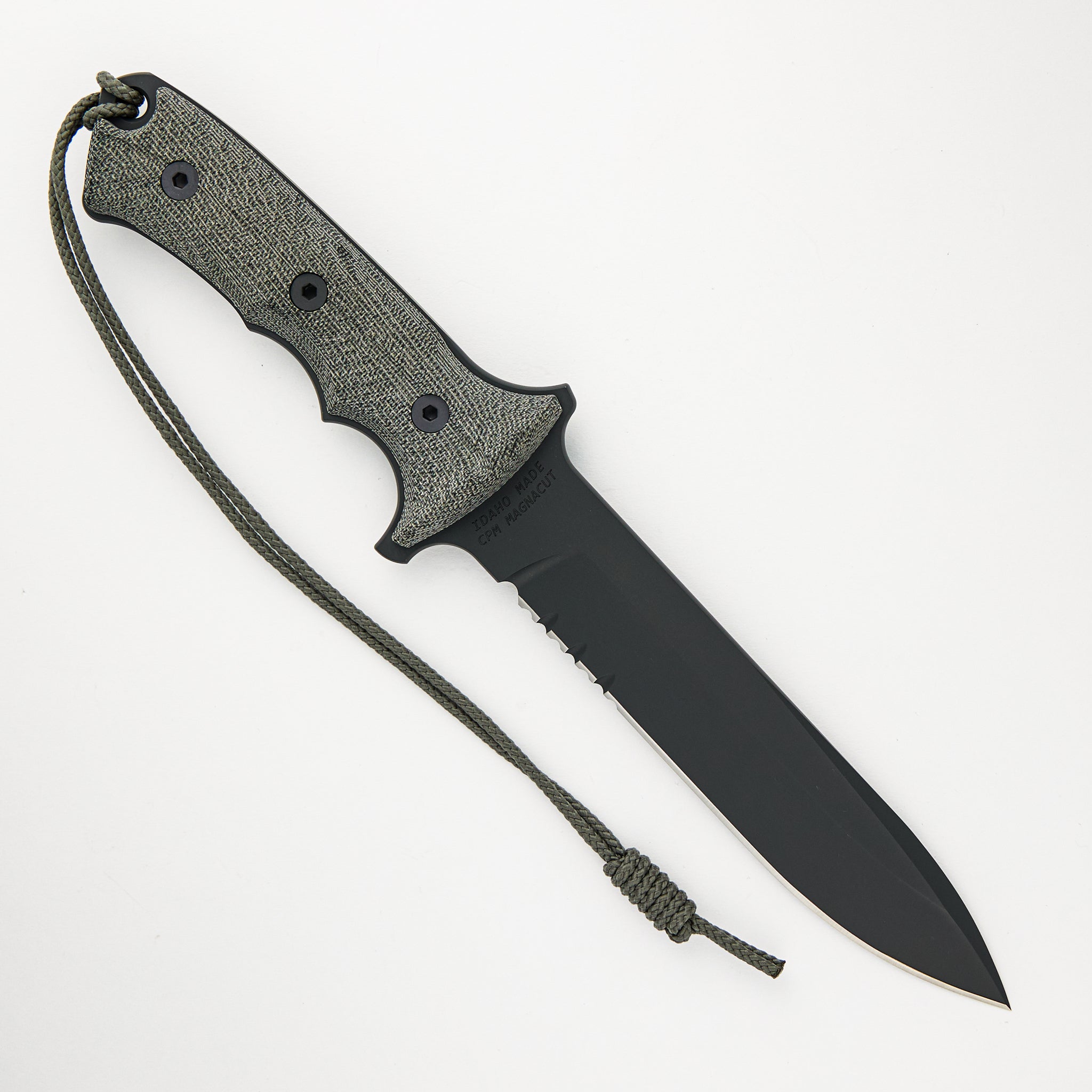 Green Beret 7" - Serrated Black Cerakote CPM MagnaCut Blade