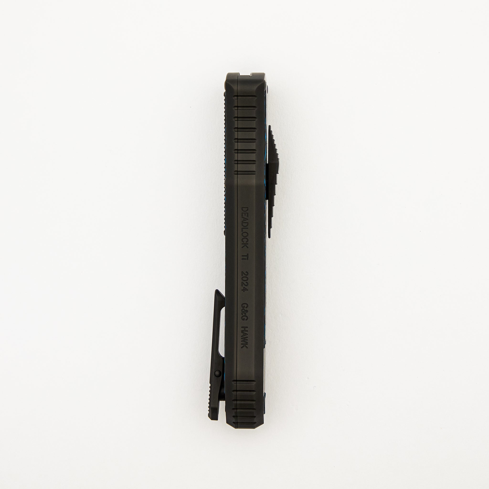 Deadlock Model C - Titanium/Blue Carbon Fiber Handle - M390 Blade
