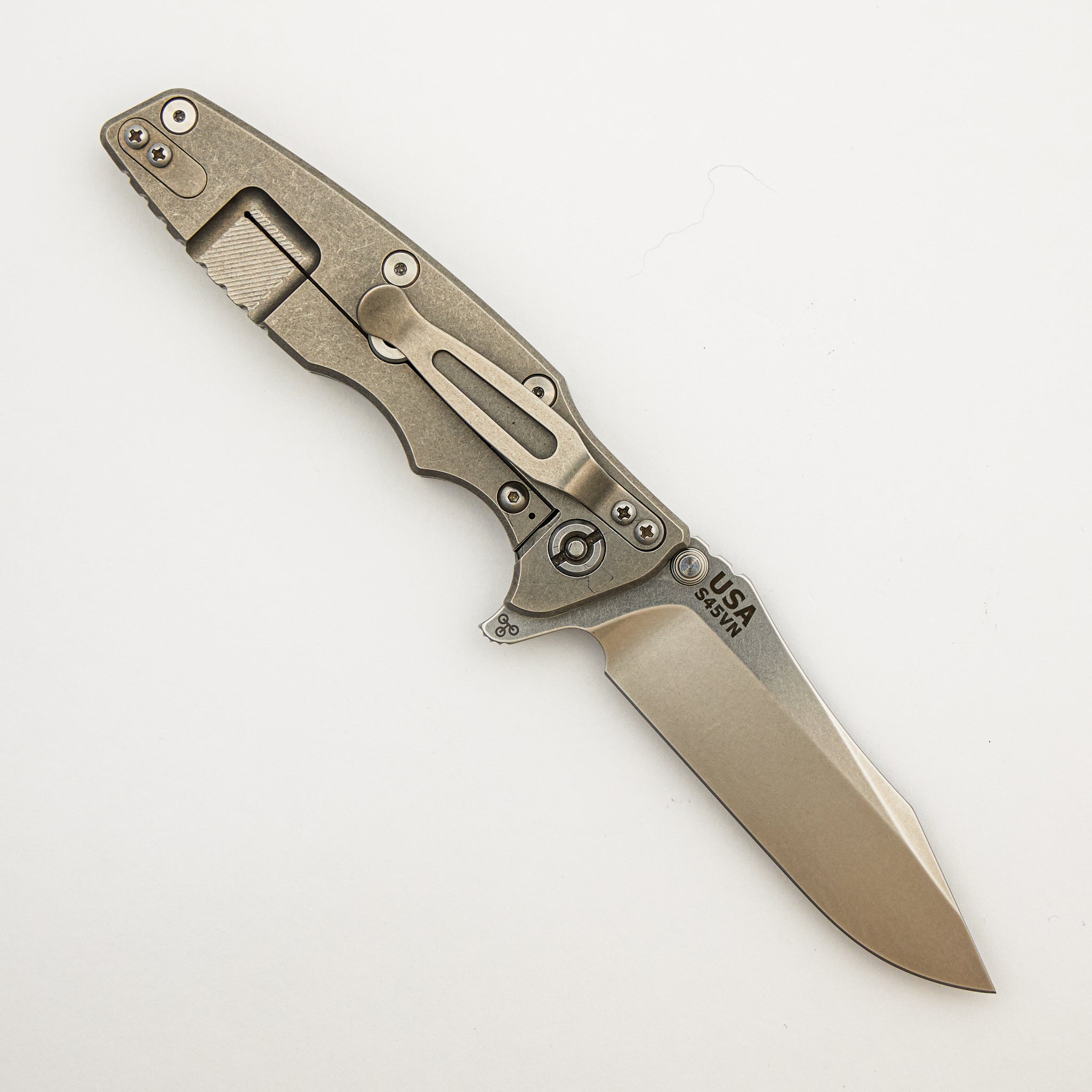 Eklipse 3.5" - S45VN Spearpoint - Tri-Way - Stonewash