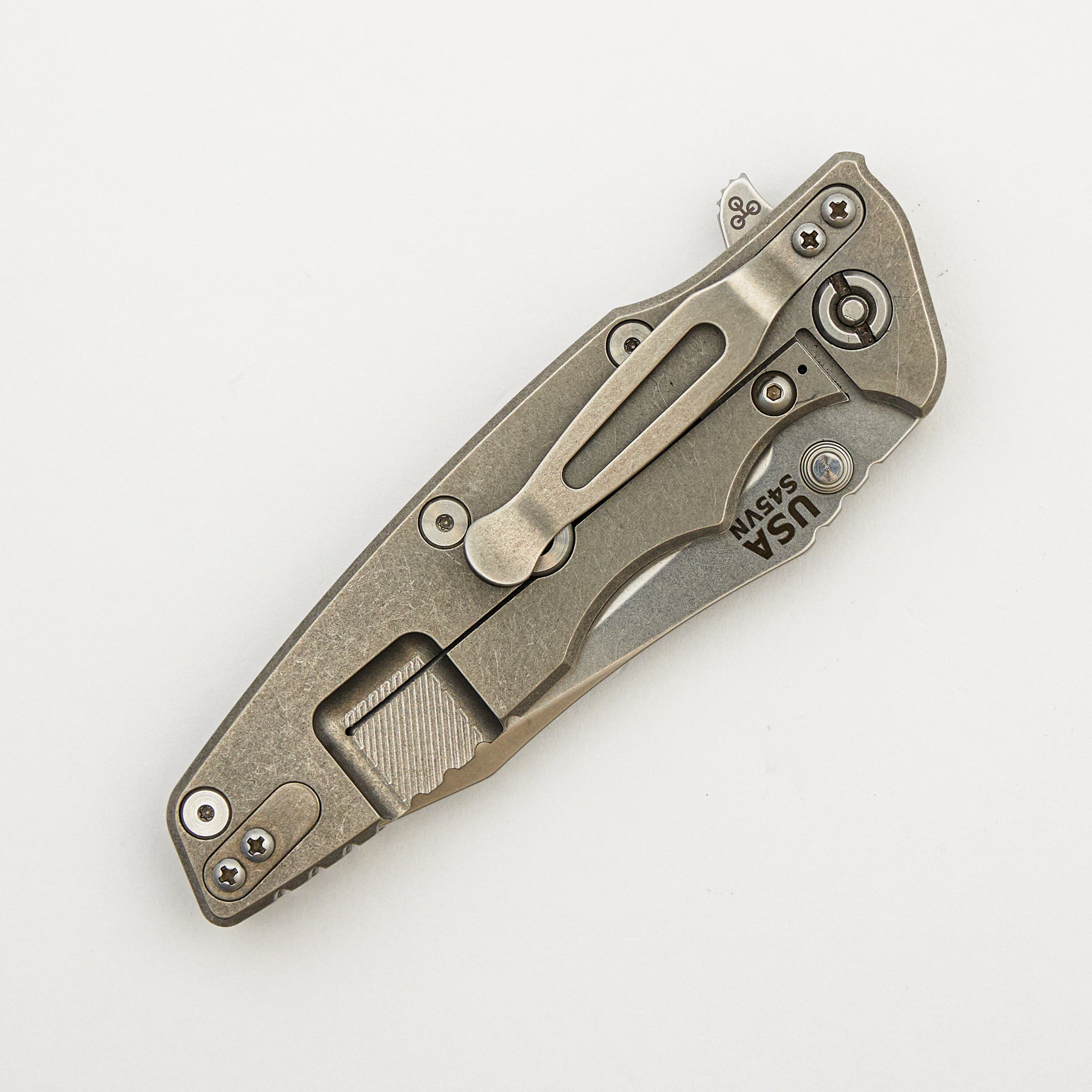 Eklipse 3.5" - S45VN Spearpoint - Tri-Way - Stonewash