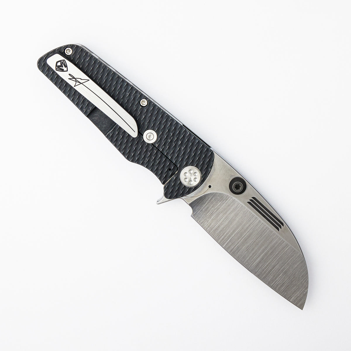 BC-1 - S35VN - Tum Std - Tumbled Black Titanium Handle
