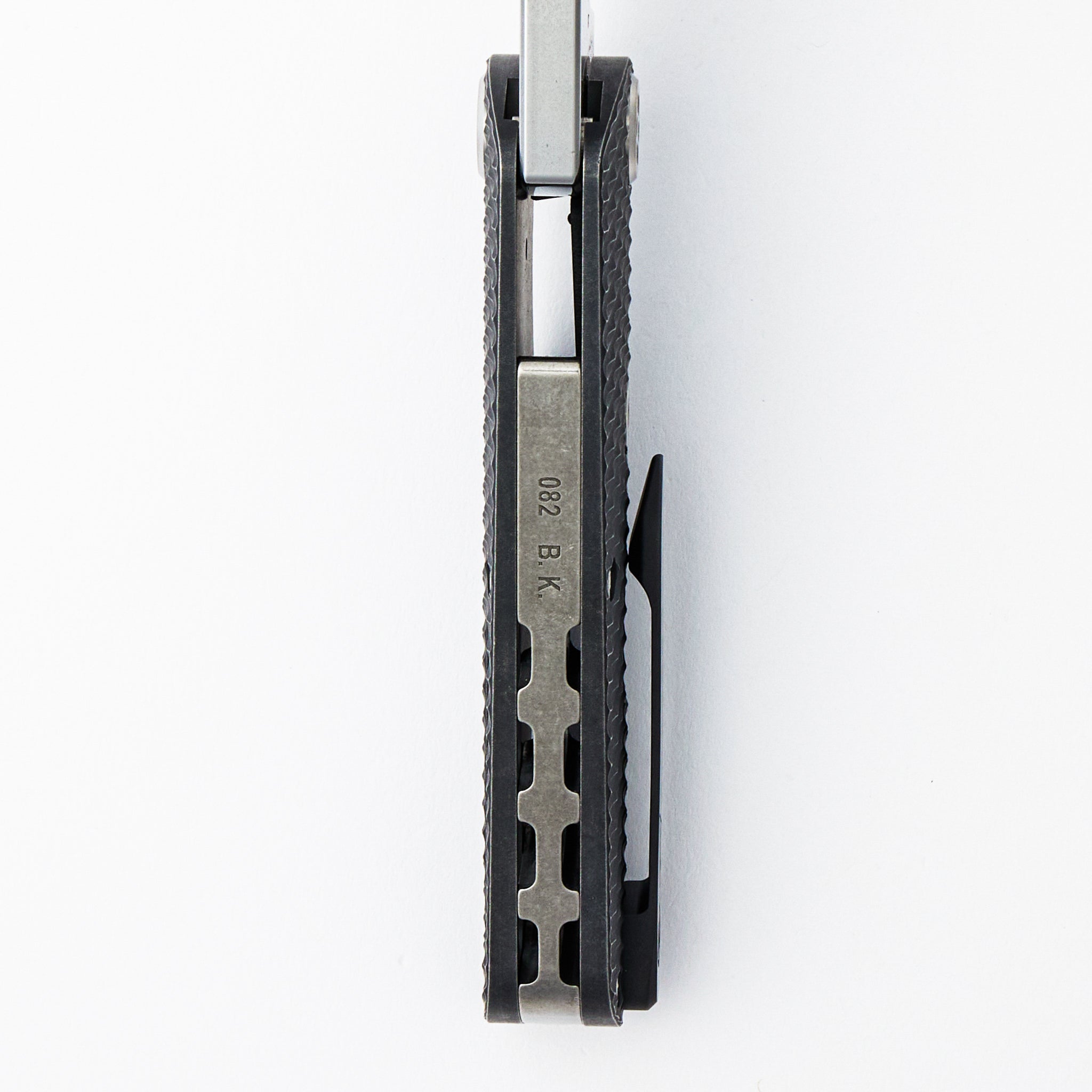 BC-1 - S35VN - Tum Std - Tumbled Black Titanium Handle