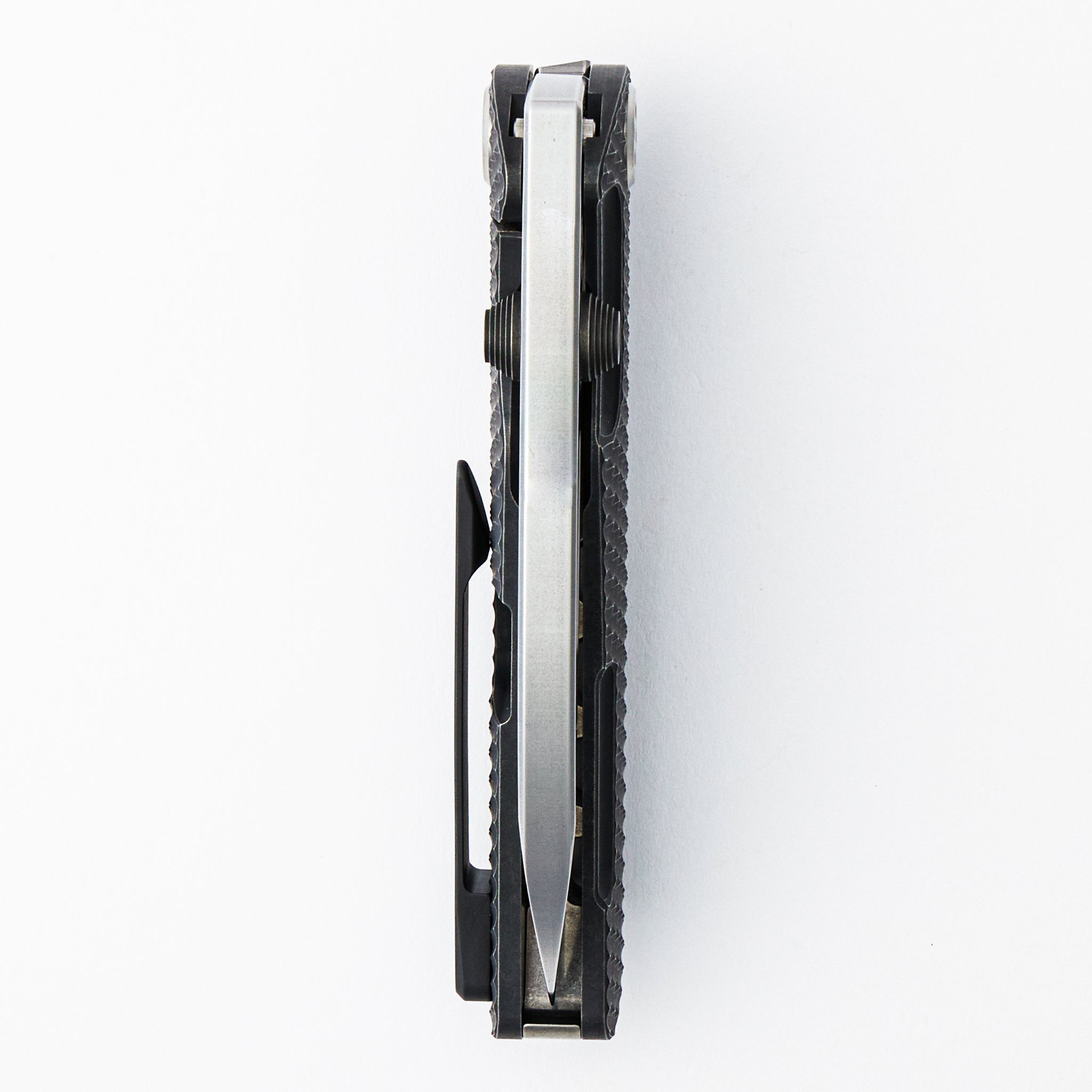 BC-1 - S35VN - Tum Std - Tumbled Black Titanium Handle