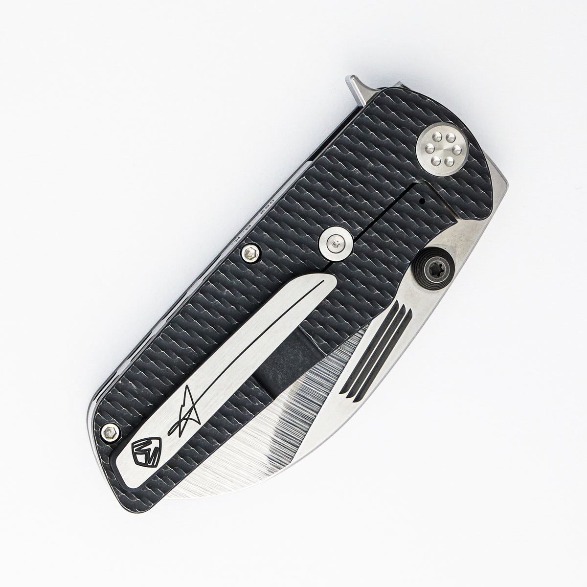 BC-1 - S35VN - Tum Std - Tumbled Black Titanium Handle