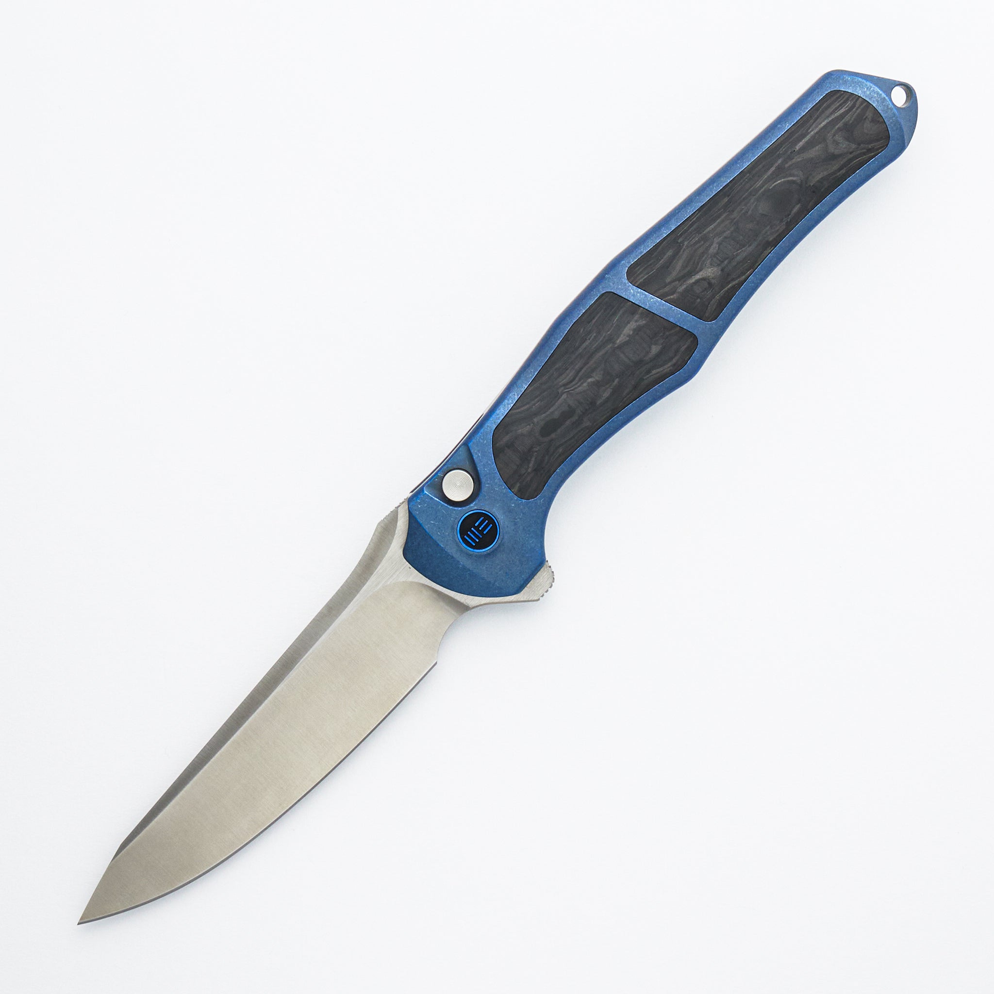 "Limited Edition" WE07B-1 702XI - Blue Titanium Integral Handle W/ Carbon Fiber Inlay - M390 Blade