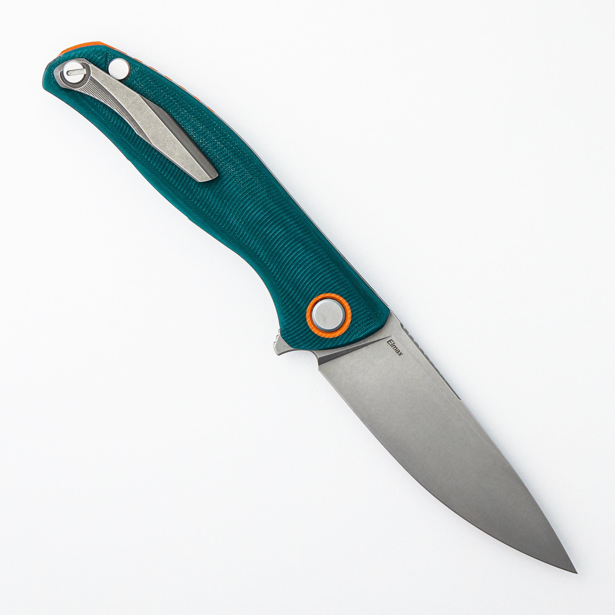 F3 - Elmax Blade - Emerald Micarta Handle - Orange G10 Accents - MRBS
