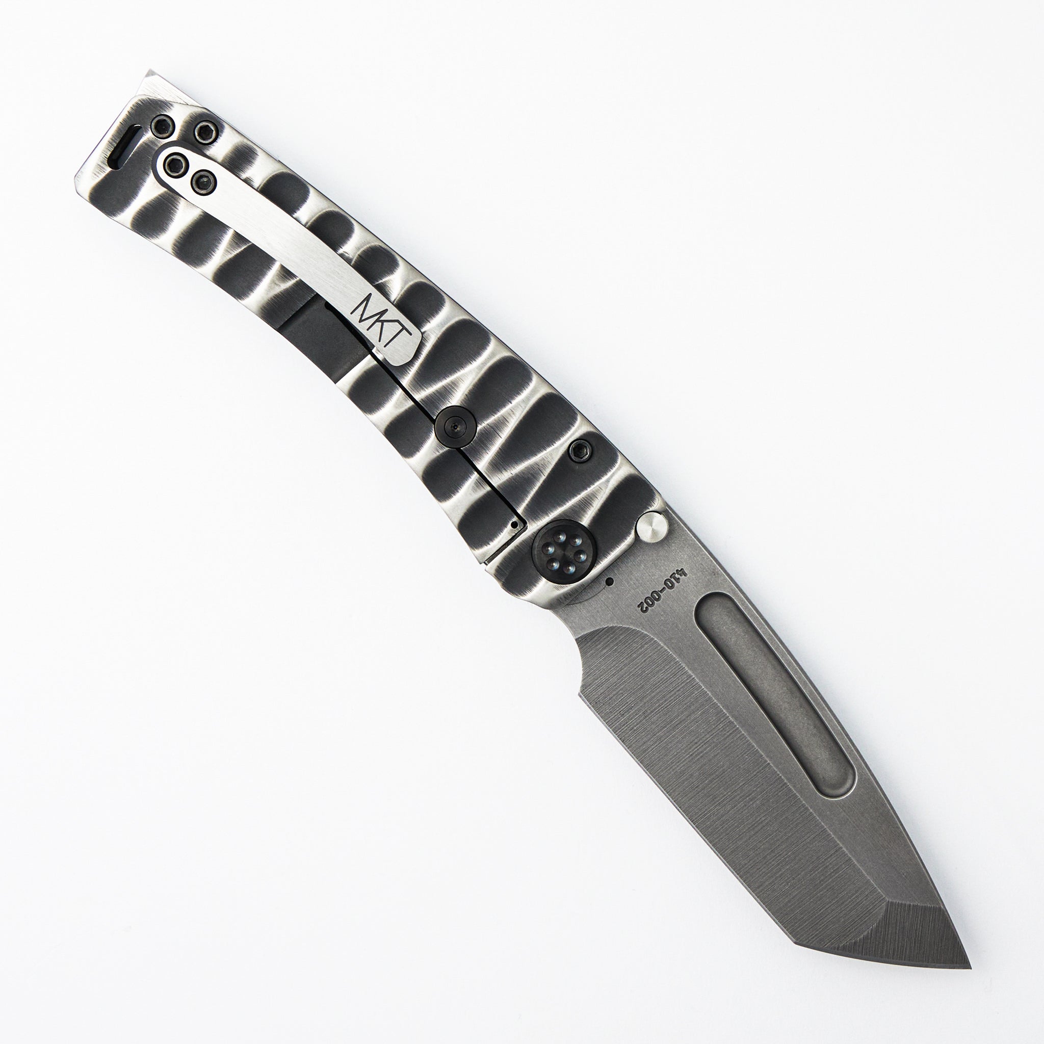 Marauder-H - "Old School" Tumbled Tanto - MagnaCut - Black w/ Silver "Tear Drops"