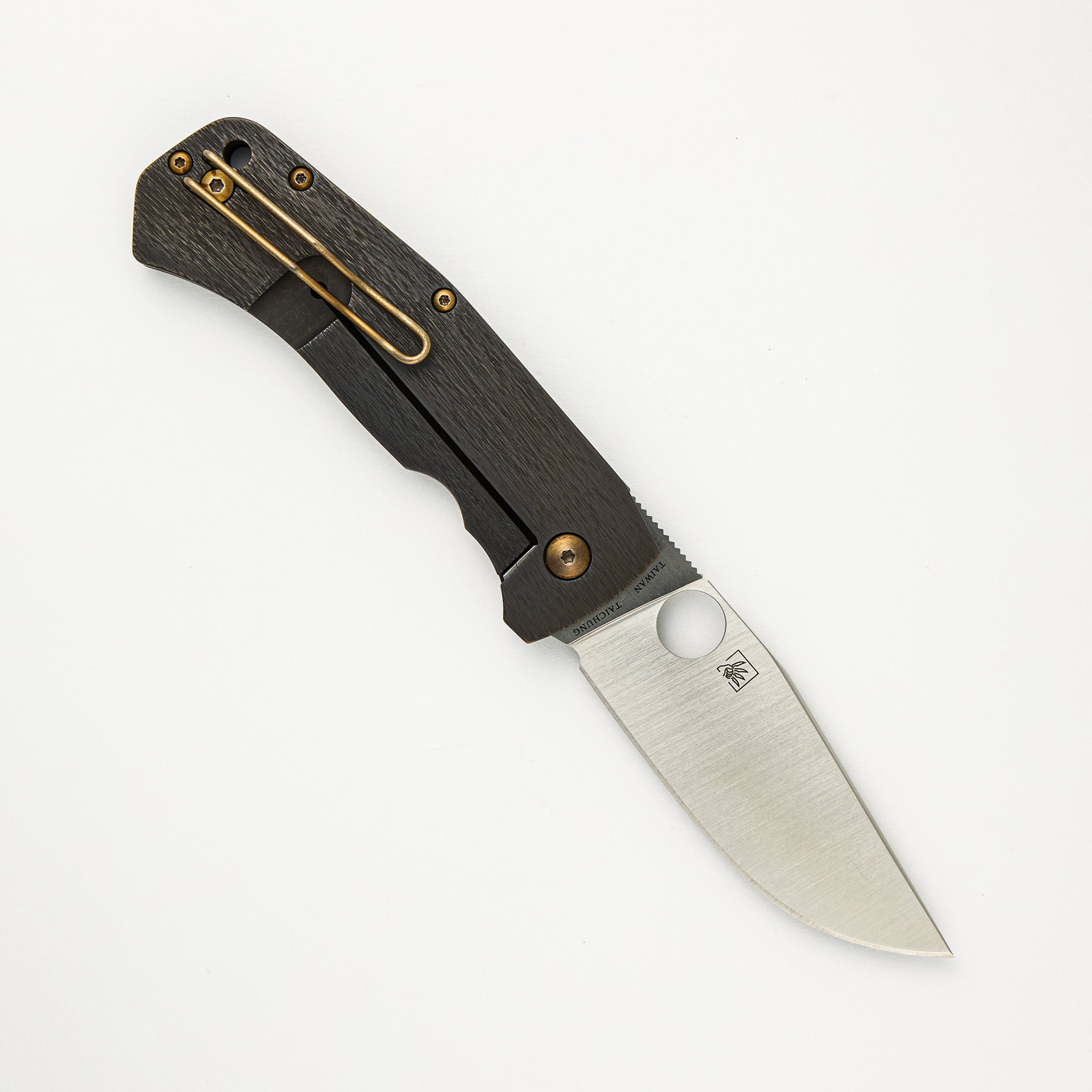 Slysz Bowie Folder - C186TIPBL - Titanium Handle Modified By Third Party - M390 Blade