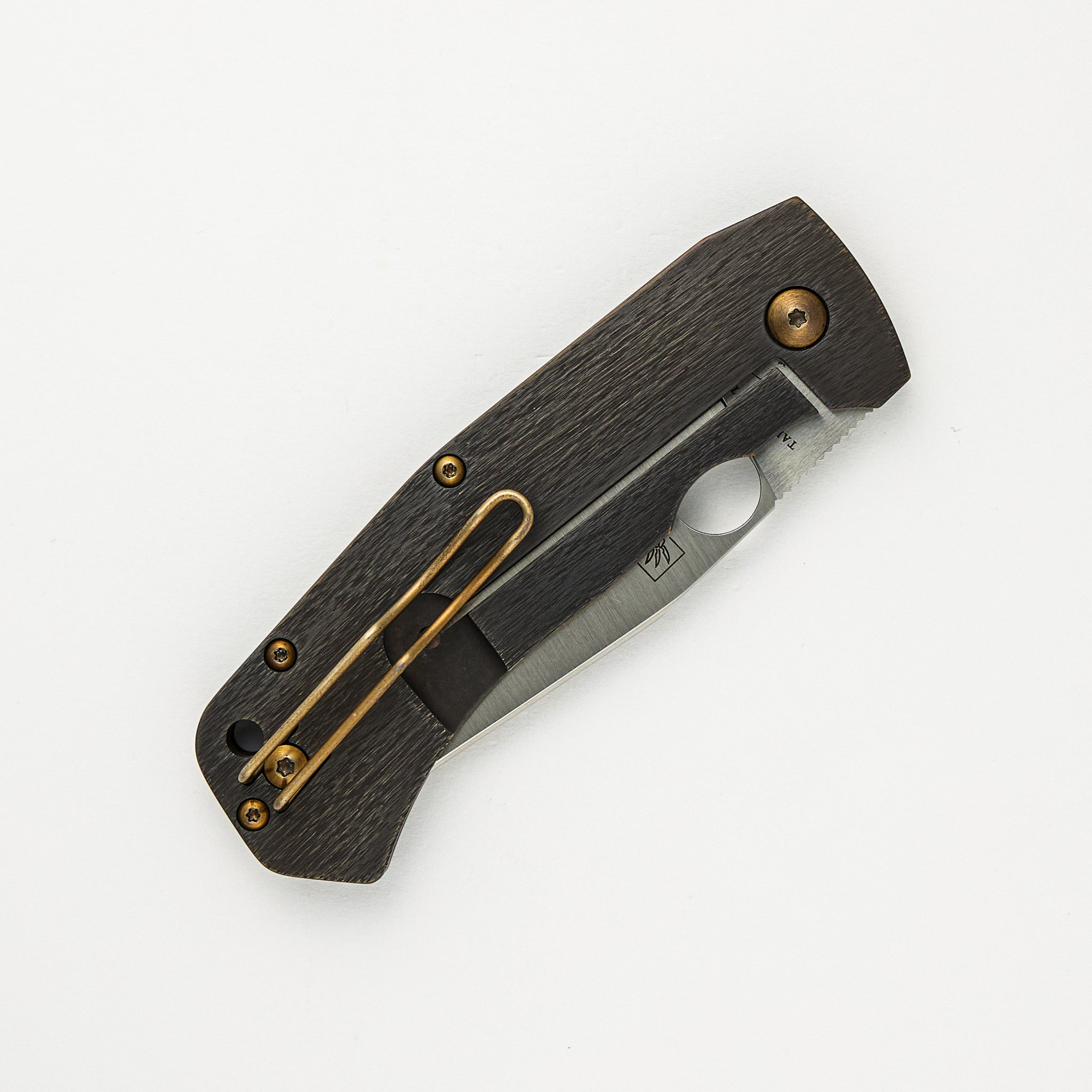 Slysz Bowie Folder - C186TIPBL - Titanium Handle Modified By Third Party - M390 Blade