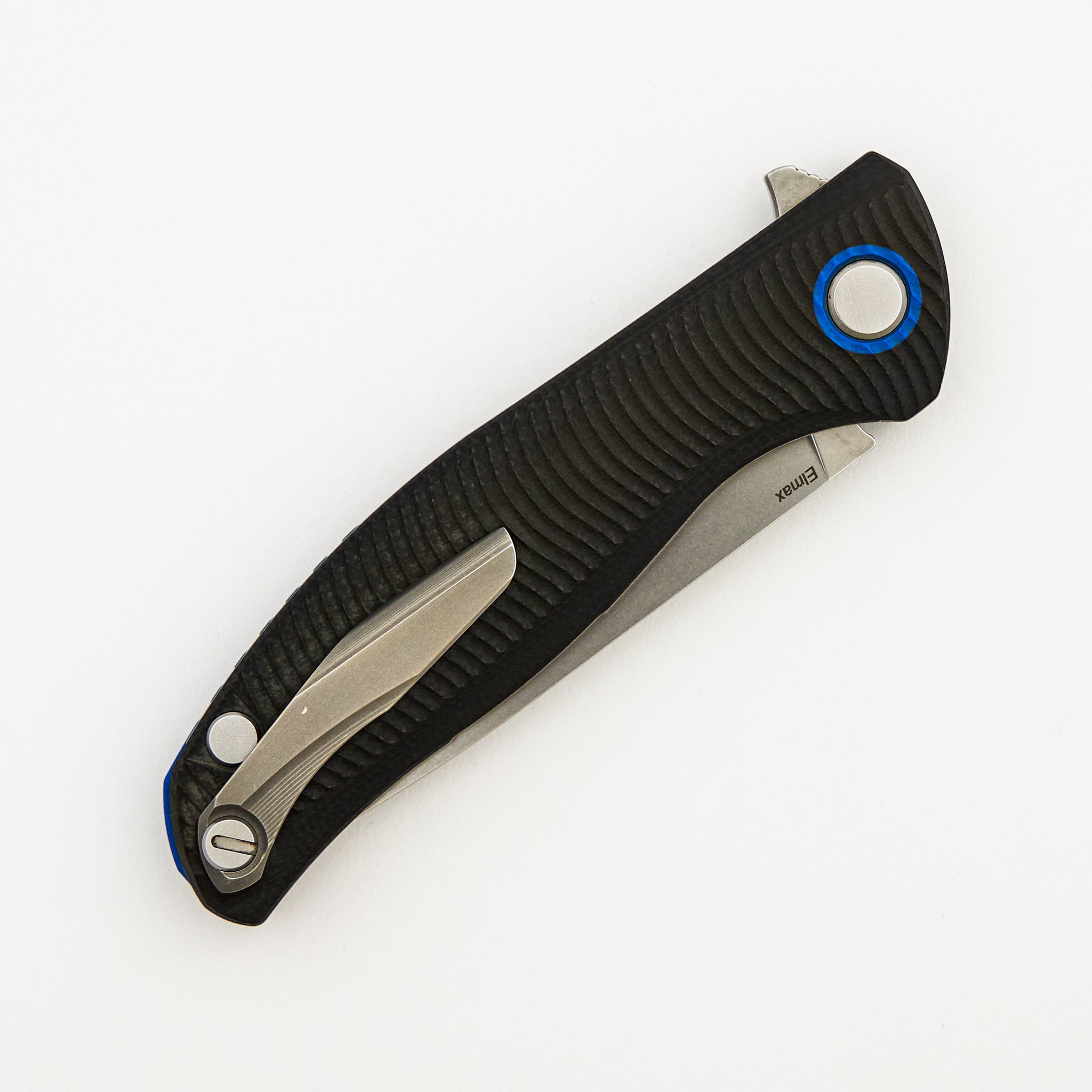 F3 - Elmax Blade - Black G10 Handle W/ Dark Blue G10 Accents - SRB