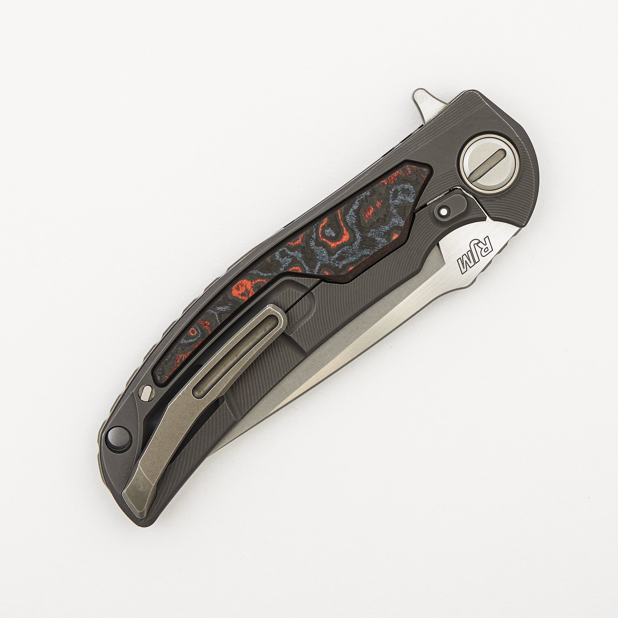 "Limited Edition" Molten Overkill - MagnaCut Blade - Titanium Handle W/ Lava & Ash CarboTi Inlays - SRRBS (RJ Martin Design)