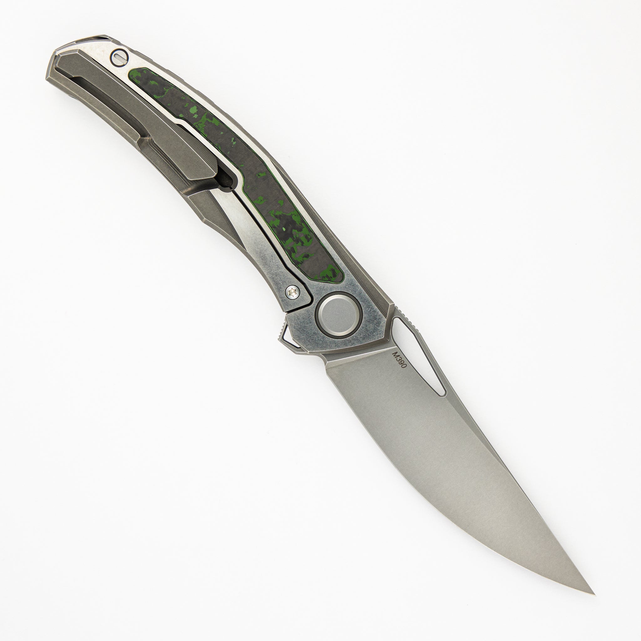 Quantum - Titanium/Jungle Wear Carbon Fiber Handle - M390 Blade - MRBS