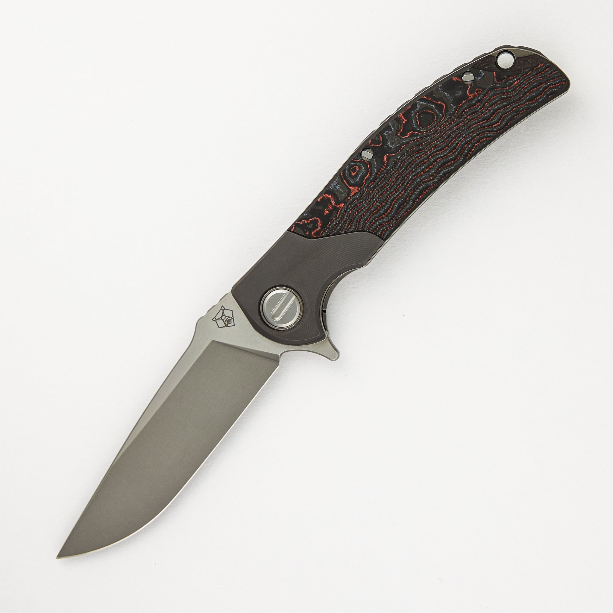 "Limited Edition" RQ36 – Titanium/Lava & Ash CarboTi Handle – S110V Blade – SRRBS (RJ Martin Design)