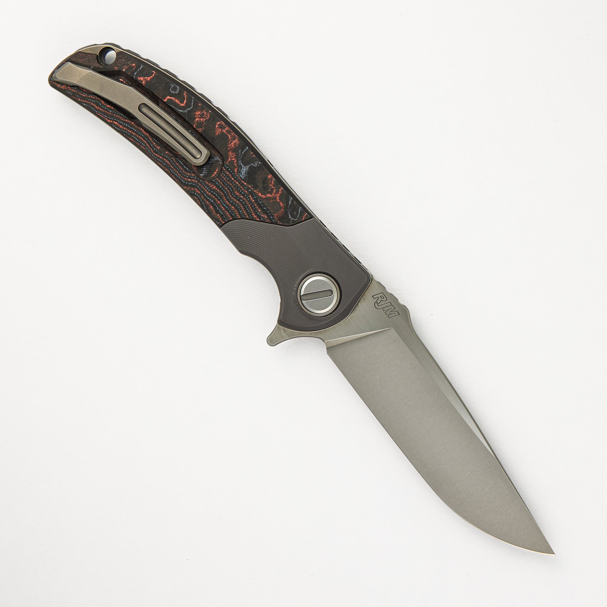 "Limited Edition" RQ36 – Titanium/Lava & Ash CarboTi Handle – S110V Blade – SRRBS (RJ Martin Design)