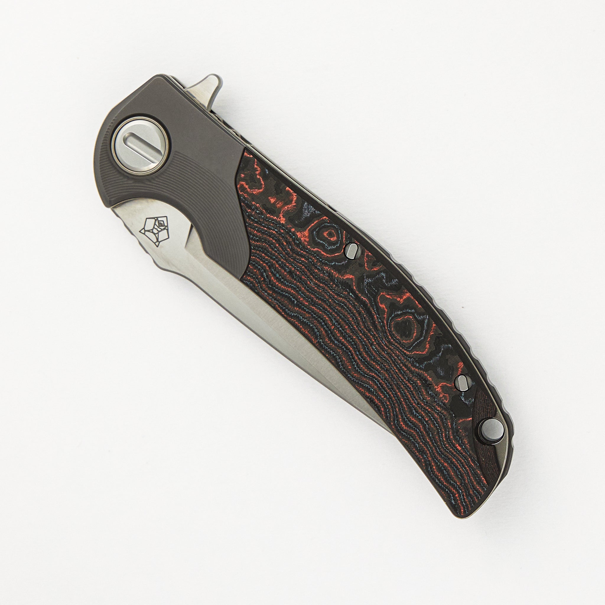 "Limited Edition" RQ36 – Titanium/Lava & Ash CarboTi Handle – S110V Blade – SRRBS (RJ Martin Design)