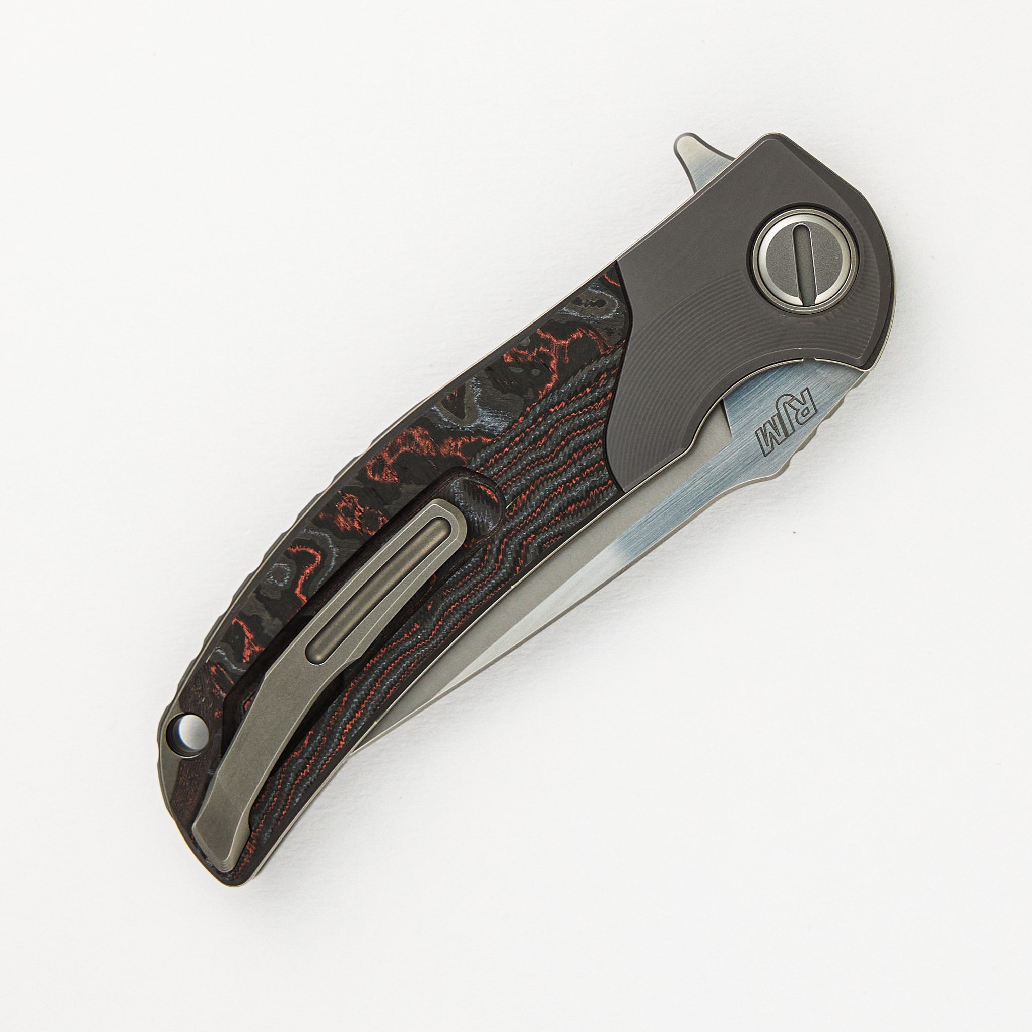 "Limited Edition" RQ36 – Titanium/Lava & Ash CarboTi Handle – S110V Blade – SRRBS (RJ Martin Design)