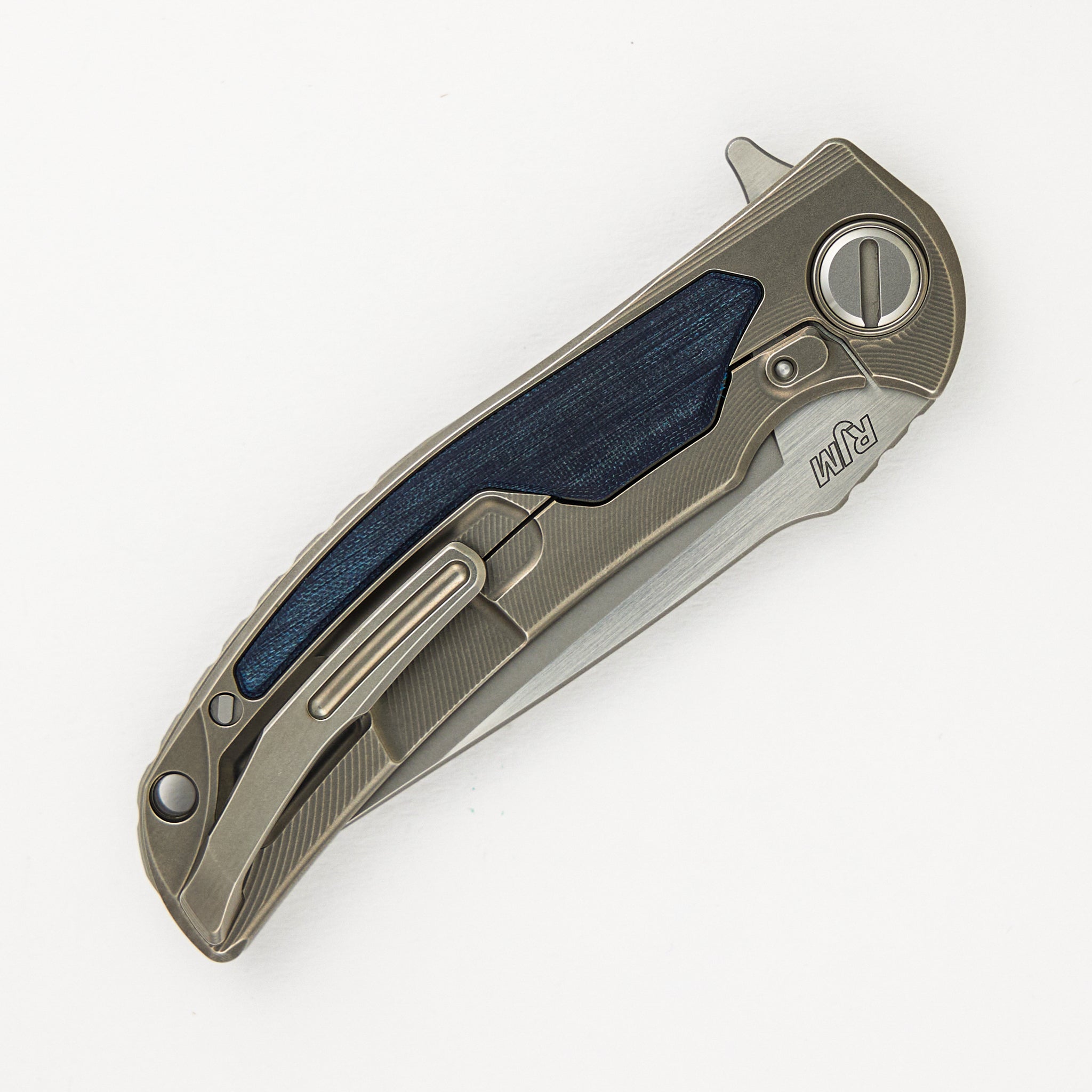"Limited Edition" Denim Overkill - S90V Blade - Titanium Handle W/ Jeans Micarta Inlays - SRRBS (RJ Martin Design)