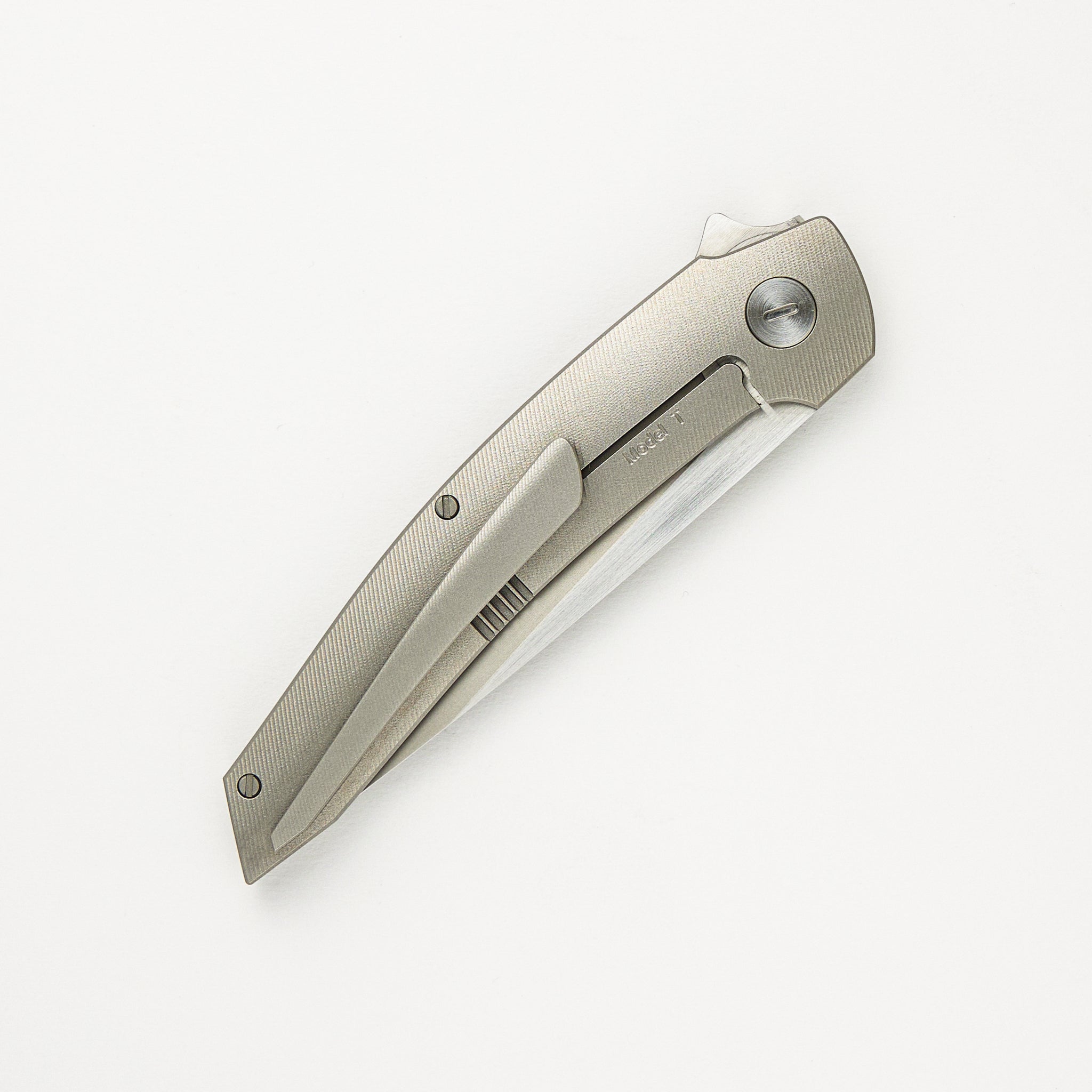 Model T - White CarboTi Inlay - RWL-34 Blade W/ Satin Flats