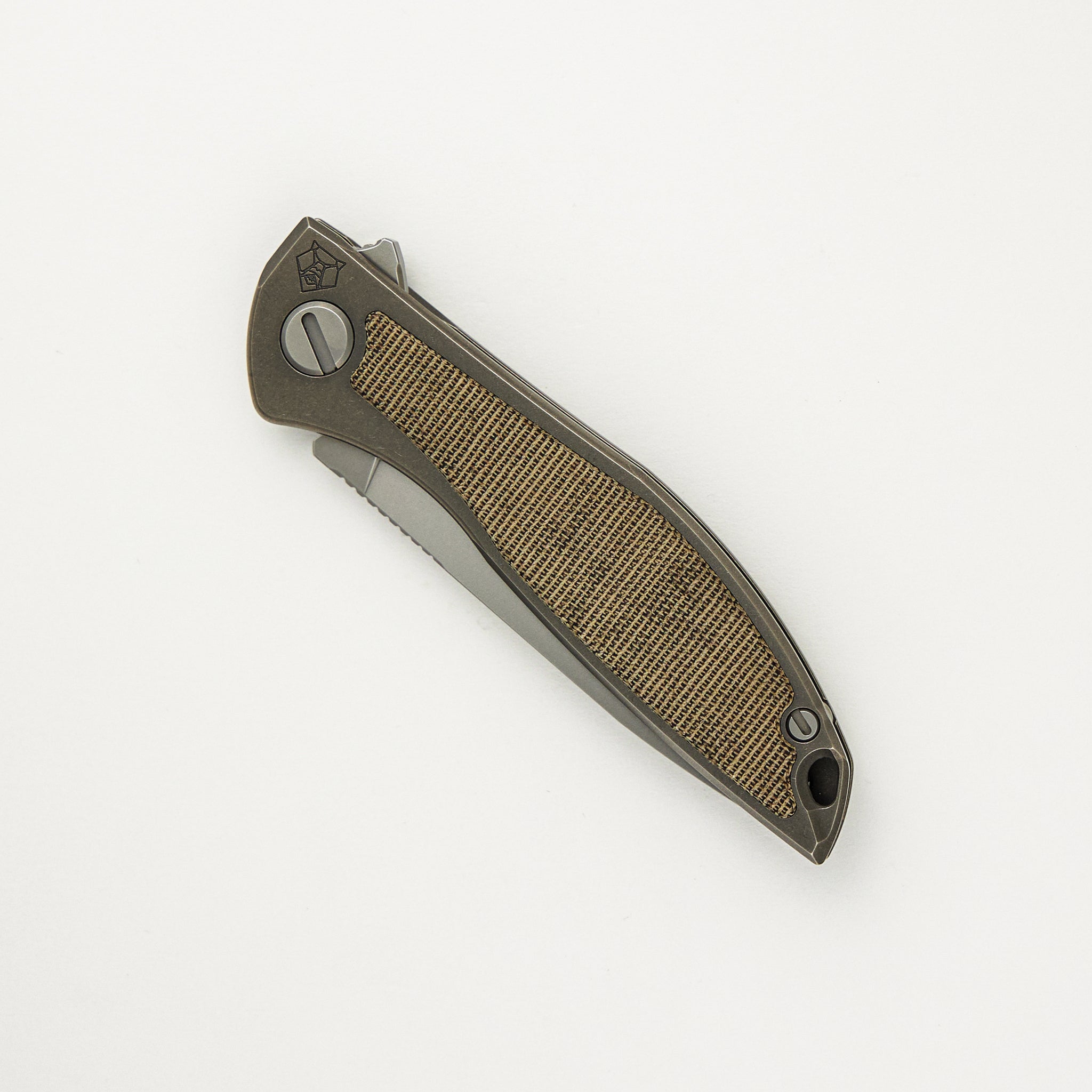 NeOn NL - Elmax Blade - Titanium/Green Canvas Micarta Handle - MRBS