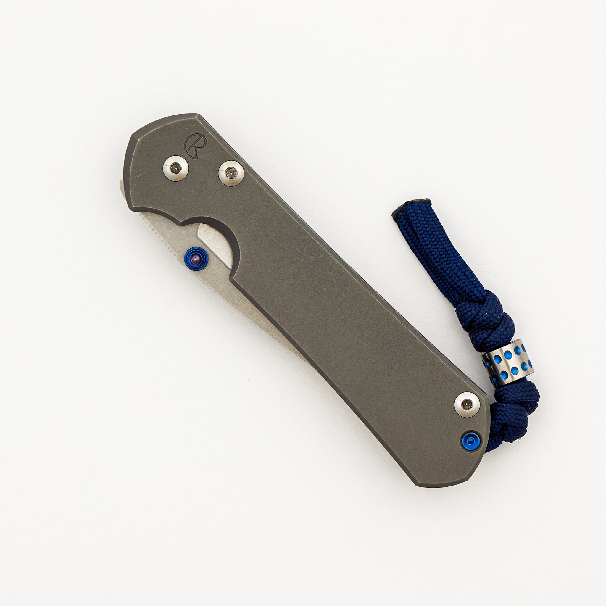 Small Sebenza 31 - Drop Point CPM MagnaCut Blade - Glass Blasted - Blue Single Thumb Lug