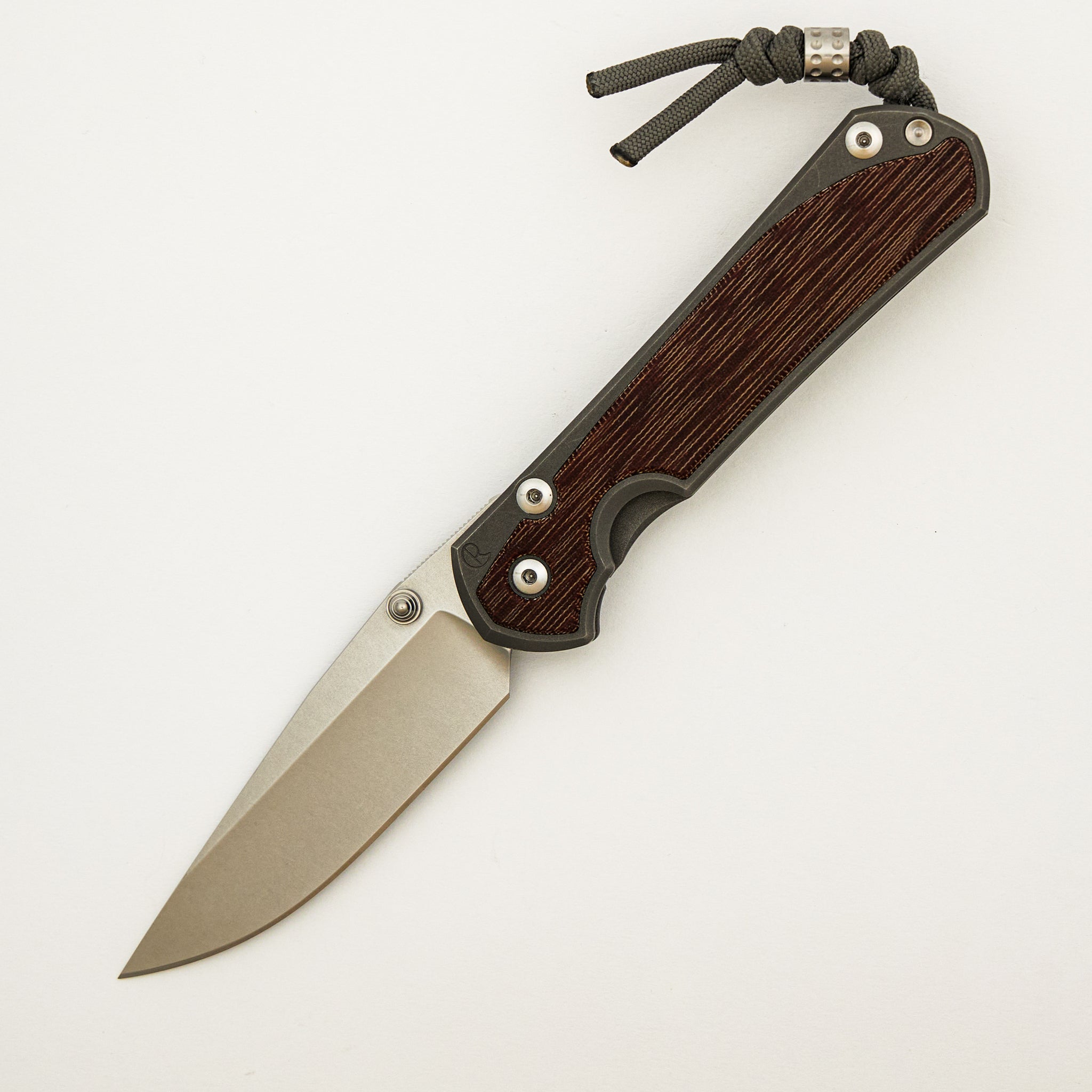 Large Sebenza 31 - Natural Canvas Micarta Inlay - Drop Point CPM MagnaCut Blade - Silver Double Thumb Lugs