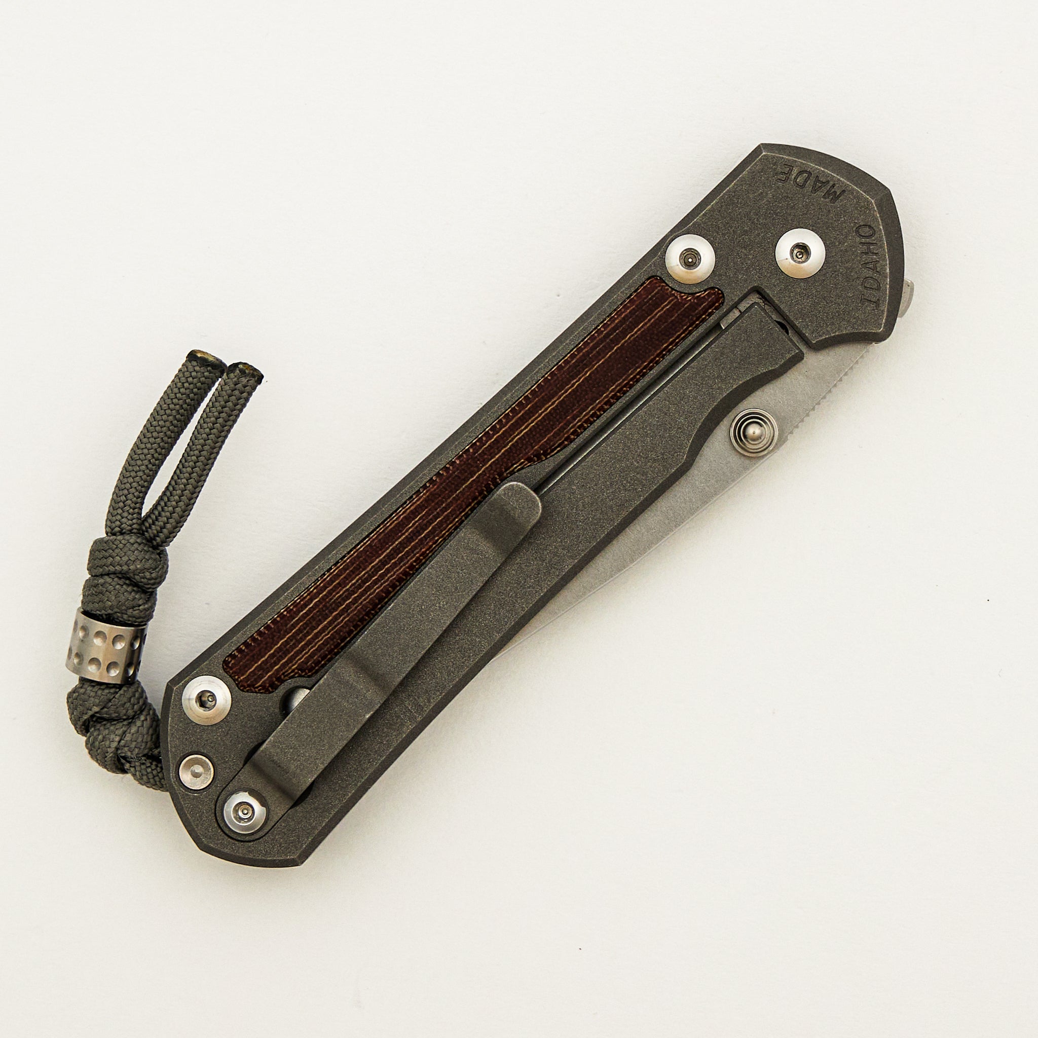 Large Sebenza 31 - Natural Canvas Micarta Inlay - Drop Point CPM MagnaCut Blade - Silver Double Thumb Lugs