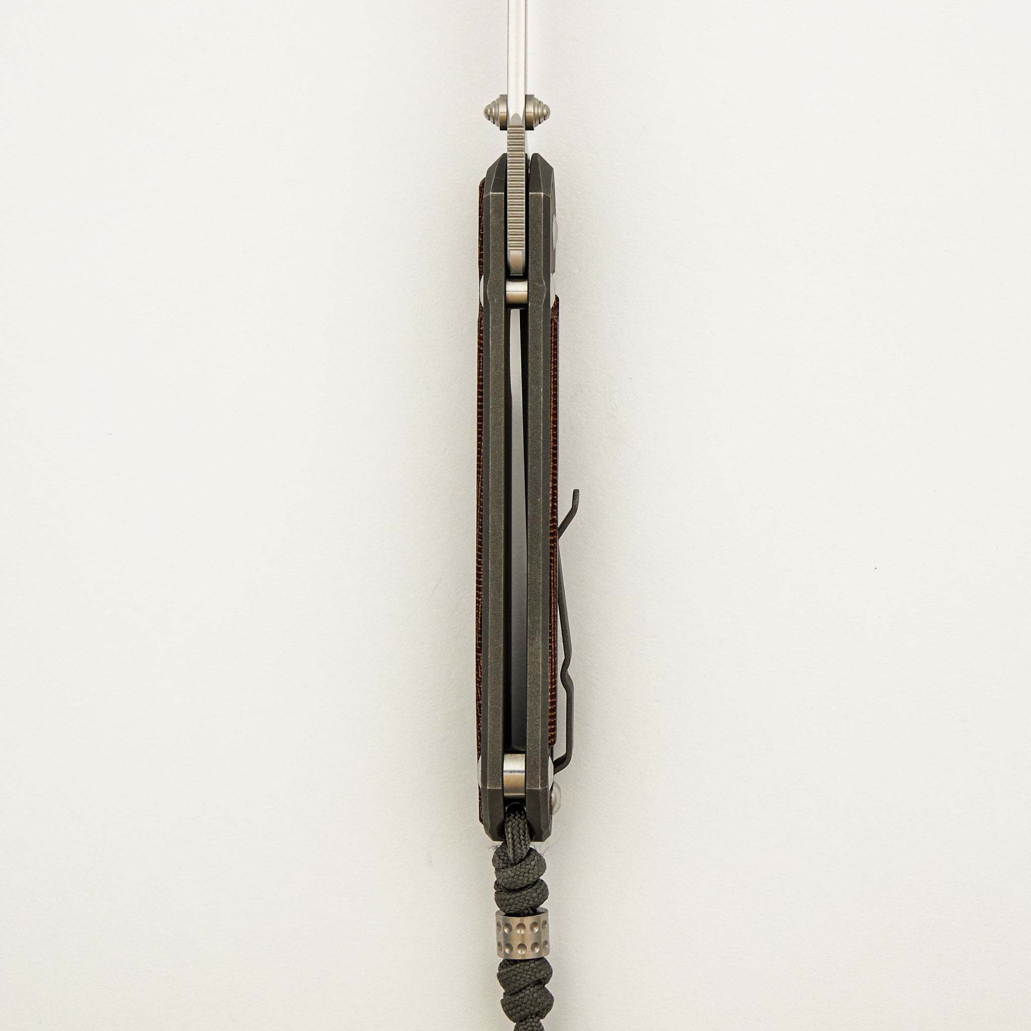 Large Sebenza 31 - Natural Canvas Micarta Inlay - Drop Point CPM MagnaCut Blade - Silver Double Thumb Lugs