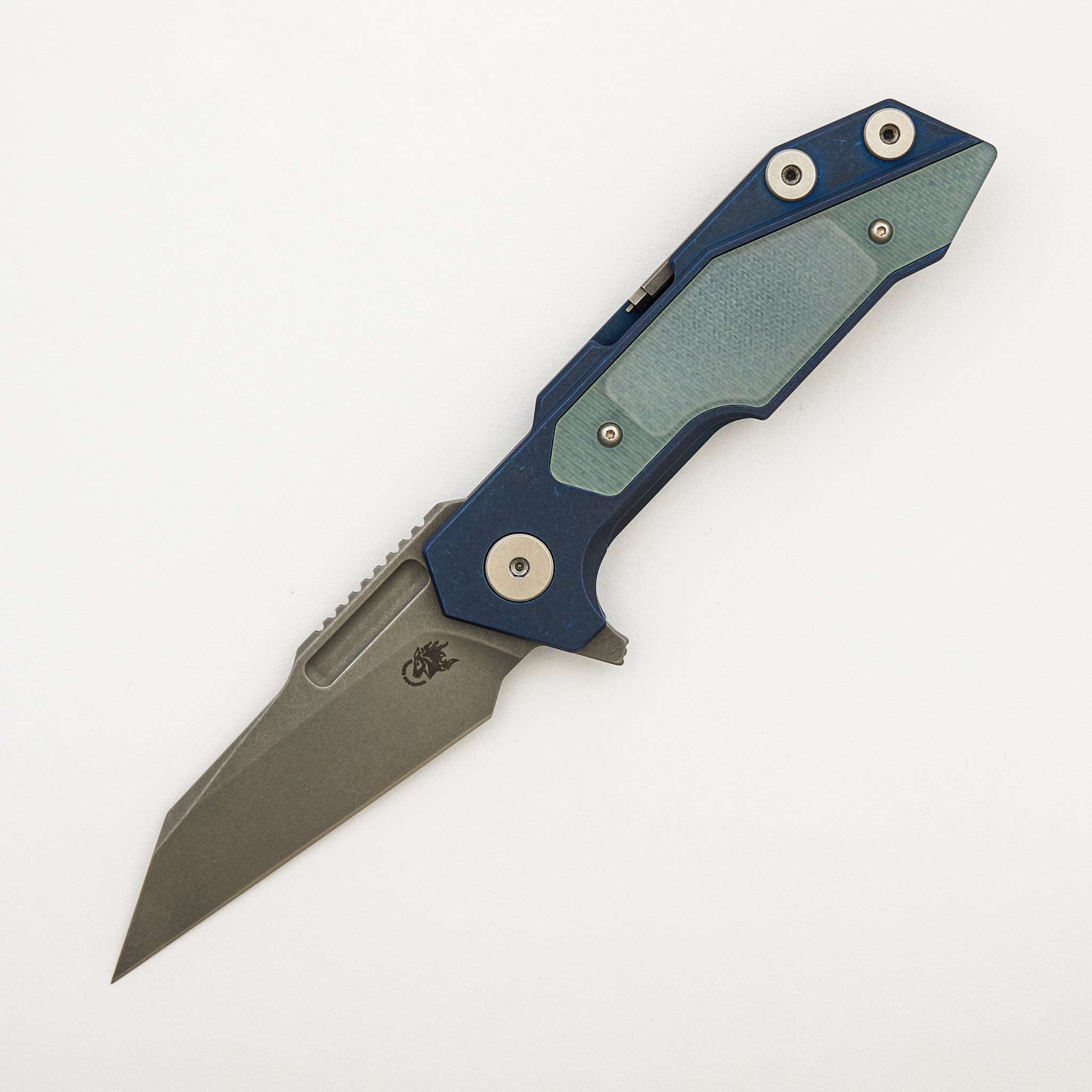 Fulltrack - S45VN Wharncliffe - Tri-Way - Battle Blue - Translucent Green G10