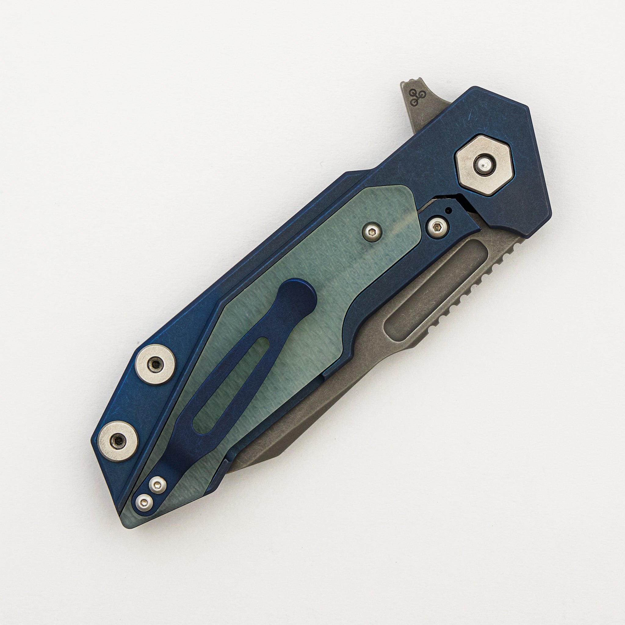 Fulltrack - S45VN Wharncliffe - Tri-Way - Battle Blue - Translucent Green G10