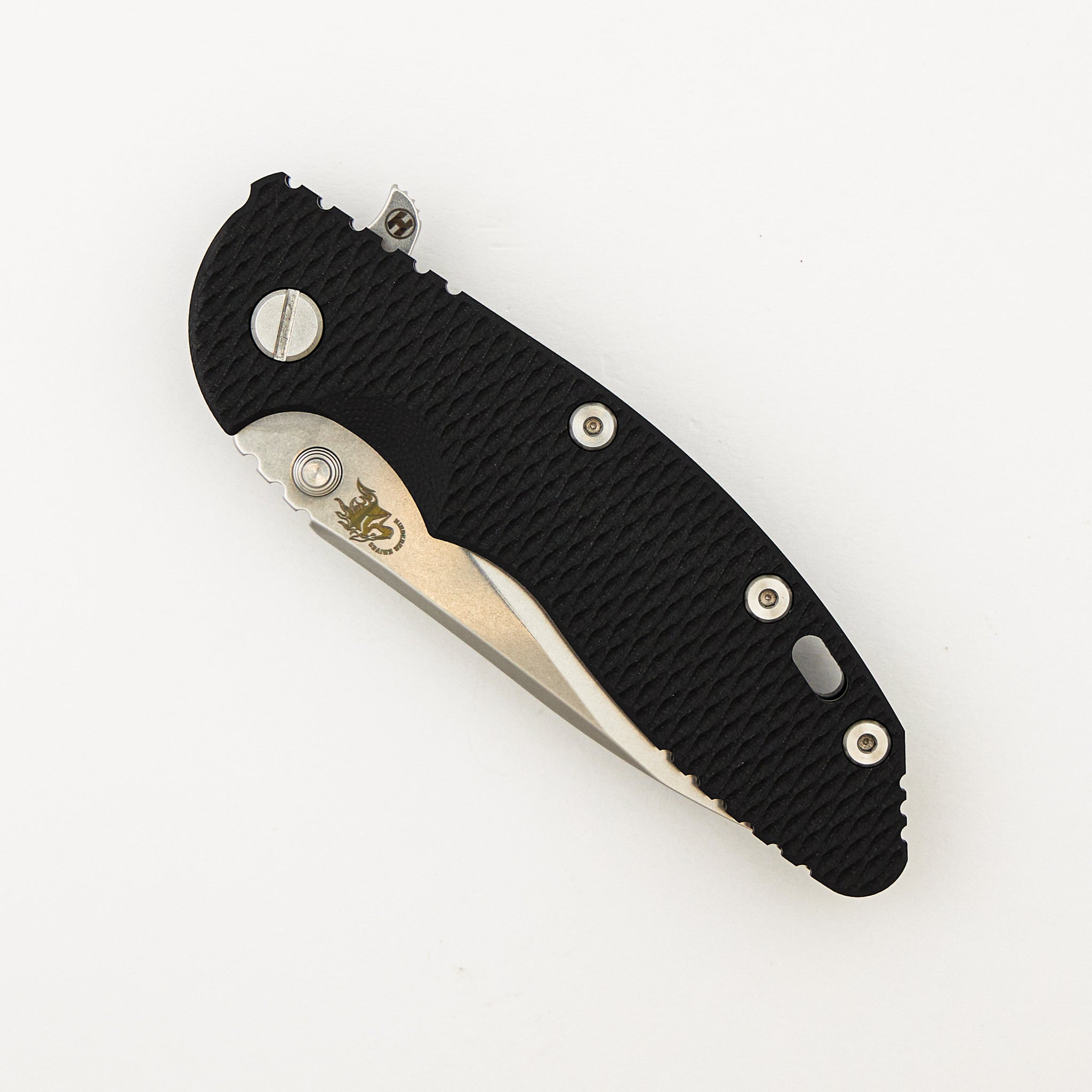 XM-18 3.5" - 20CV Slicer Hollow Grind - Tri-Way - Stonewash DLC - Stonewash Blade - Black G10