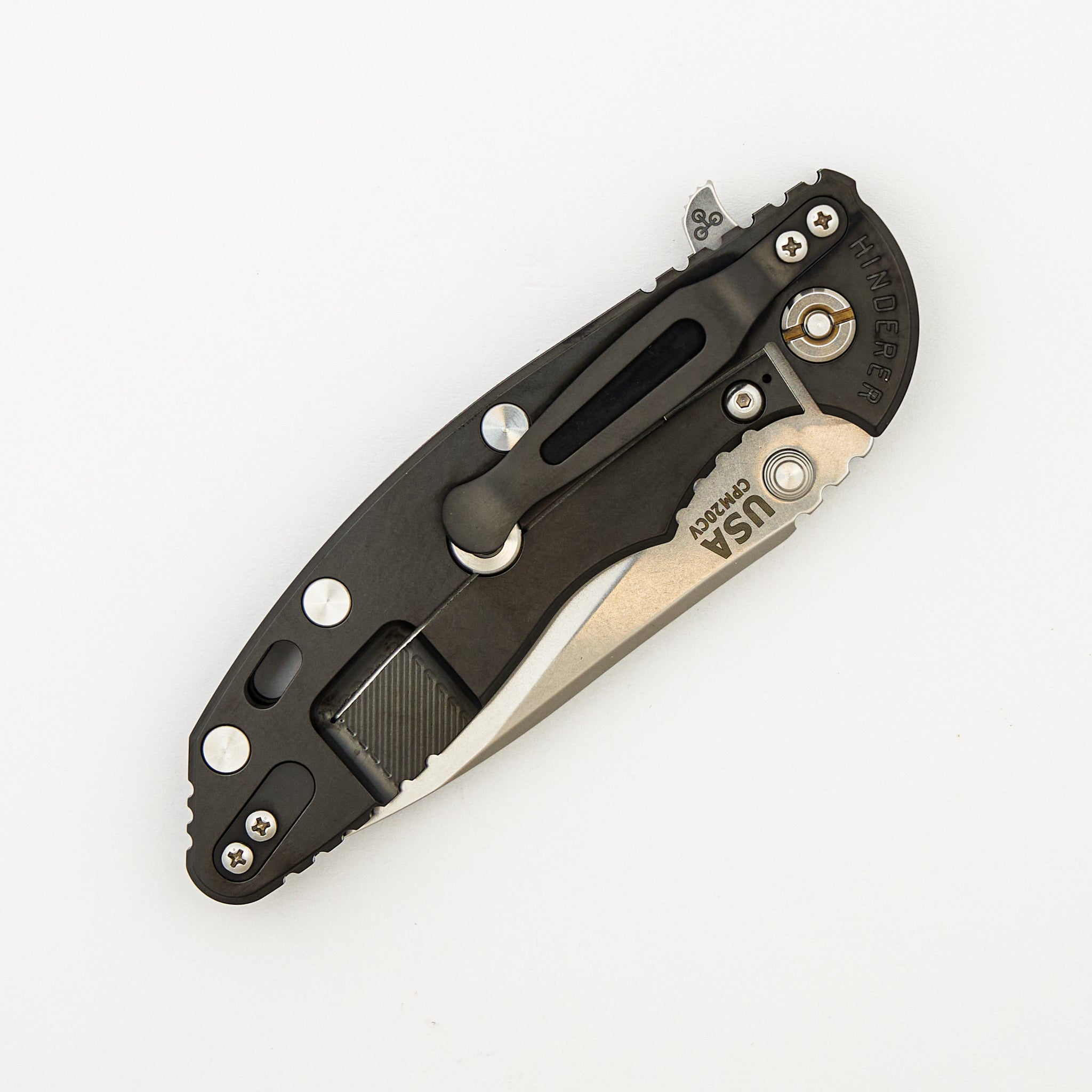 XM-18 3.5" - 20CV Slicer Hollow Grind - Tri-Way - Stonewash DLC - Stonewash Blade - Black G10