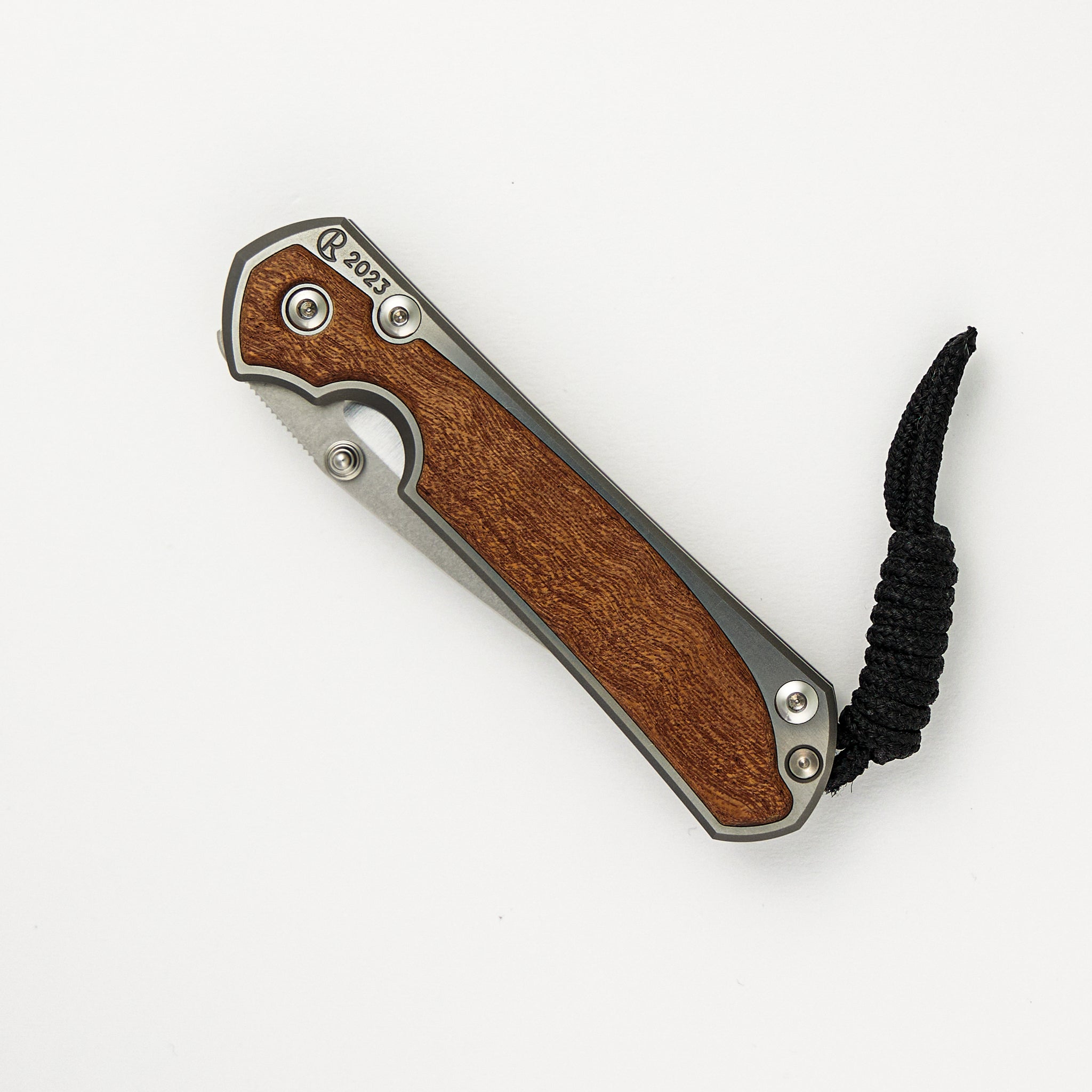 Small Sebenza 31 - Annual 2023 - Drop Point CPM MagnaCut Blade - Sapele Mahogany Inlays - Silver Single Thumb Lug