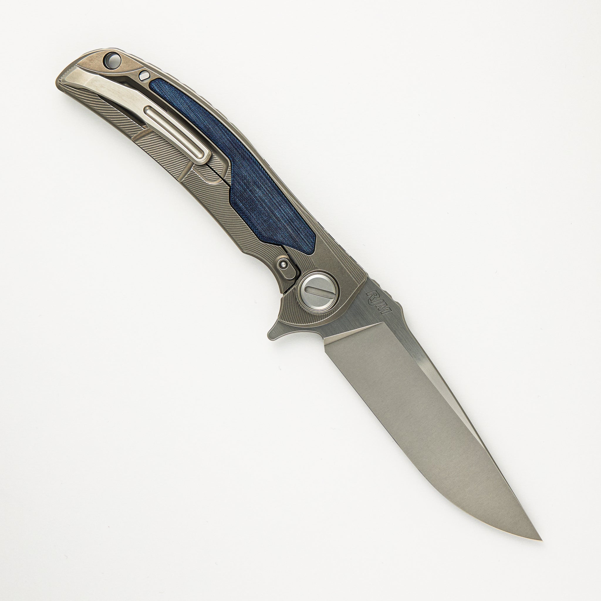 "Limited Edition" Denim Overkill - S90V Blade - Titanium Handle W/ Jeans Micarta Inlays - SRRBS (RJ Martin Design)