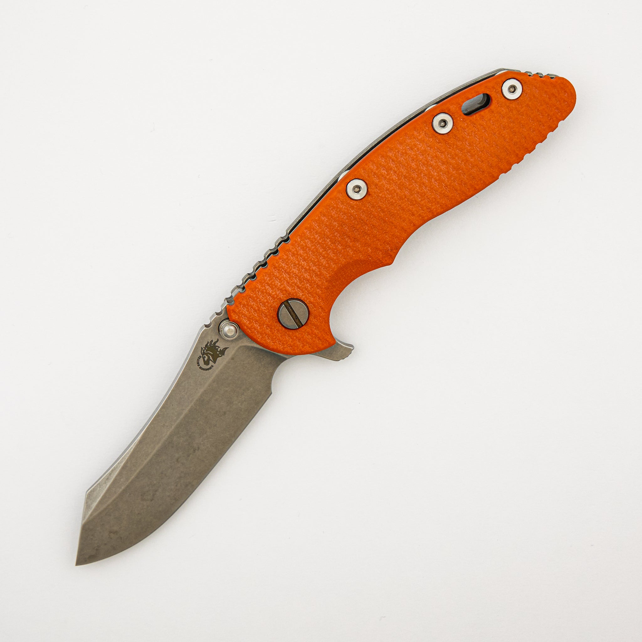 XM-18 3.5″ – S35VN Skinner - Stonewash - Orange G10