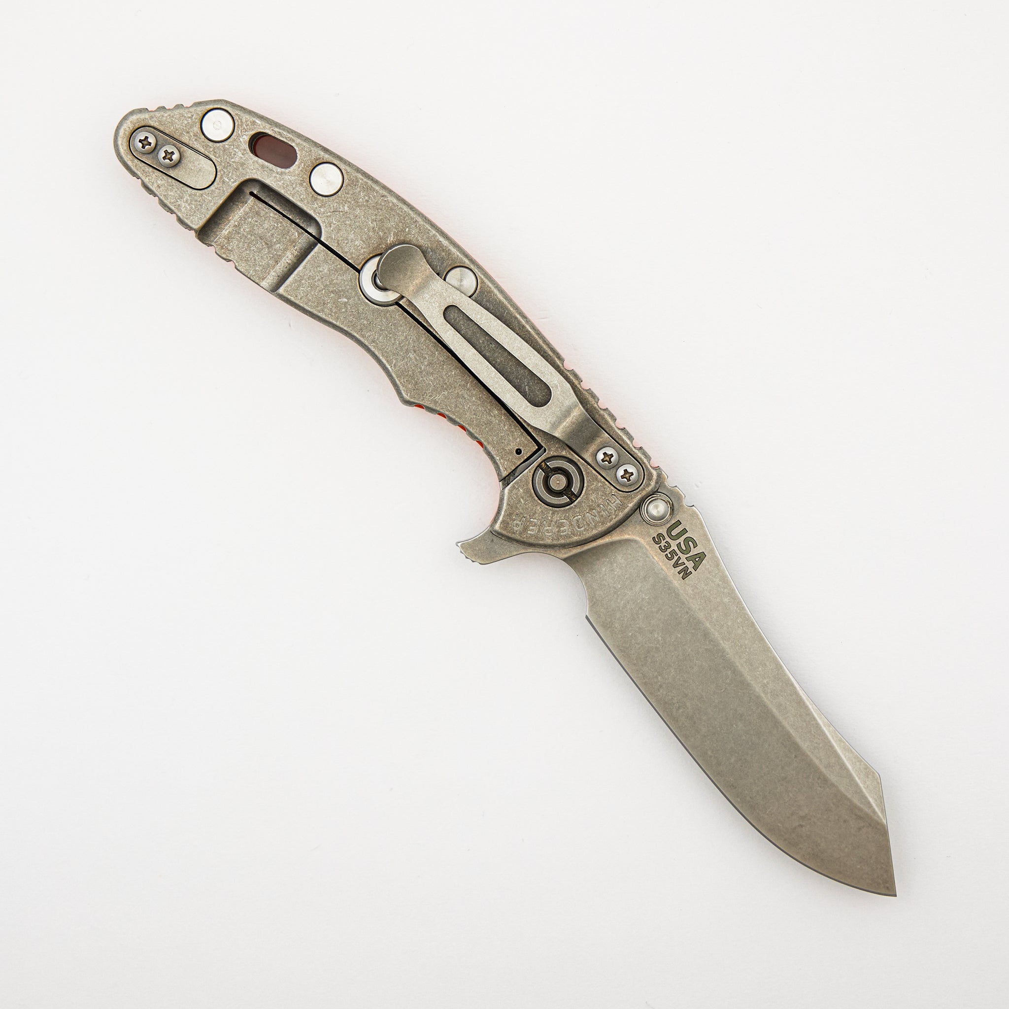 XM-18 3.5″ – S35VN Skinner - Stonewash - Orange G10