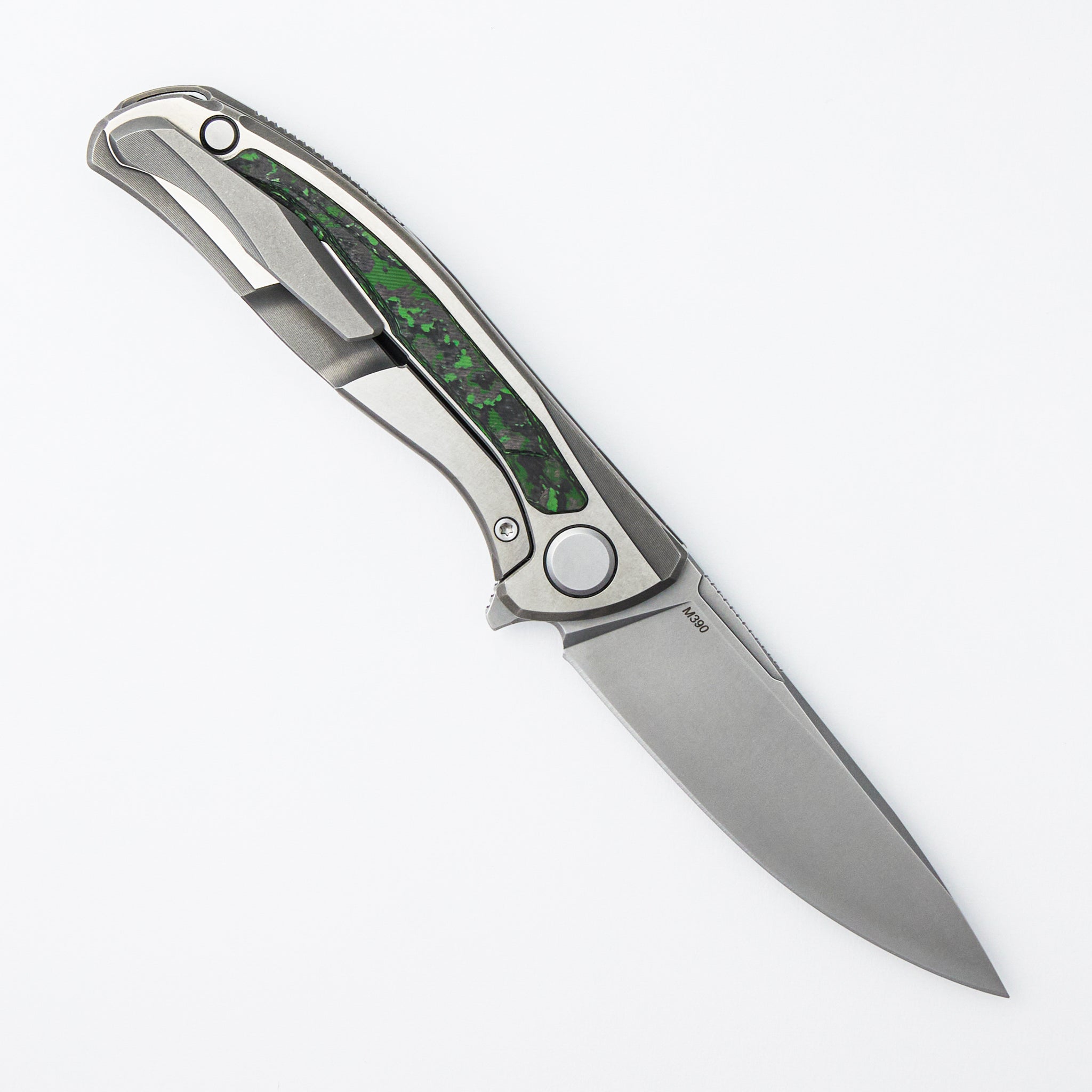 F95R NL - M390 Blade - Titanium Handle - Jungle Wear Carbon Fiber Inlays - MRBS