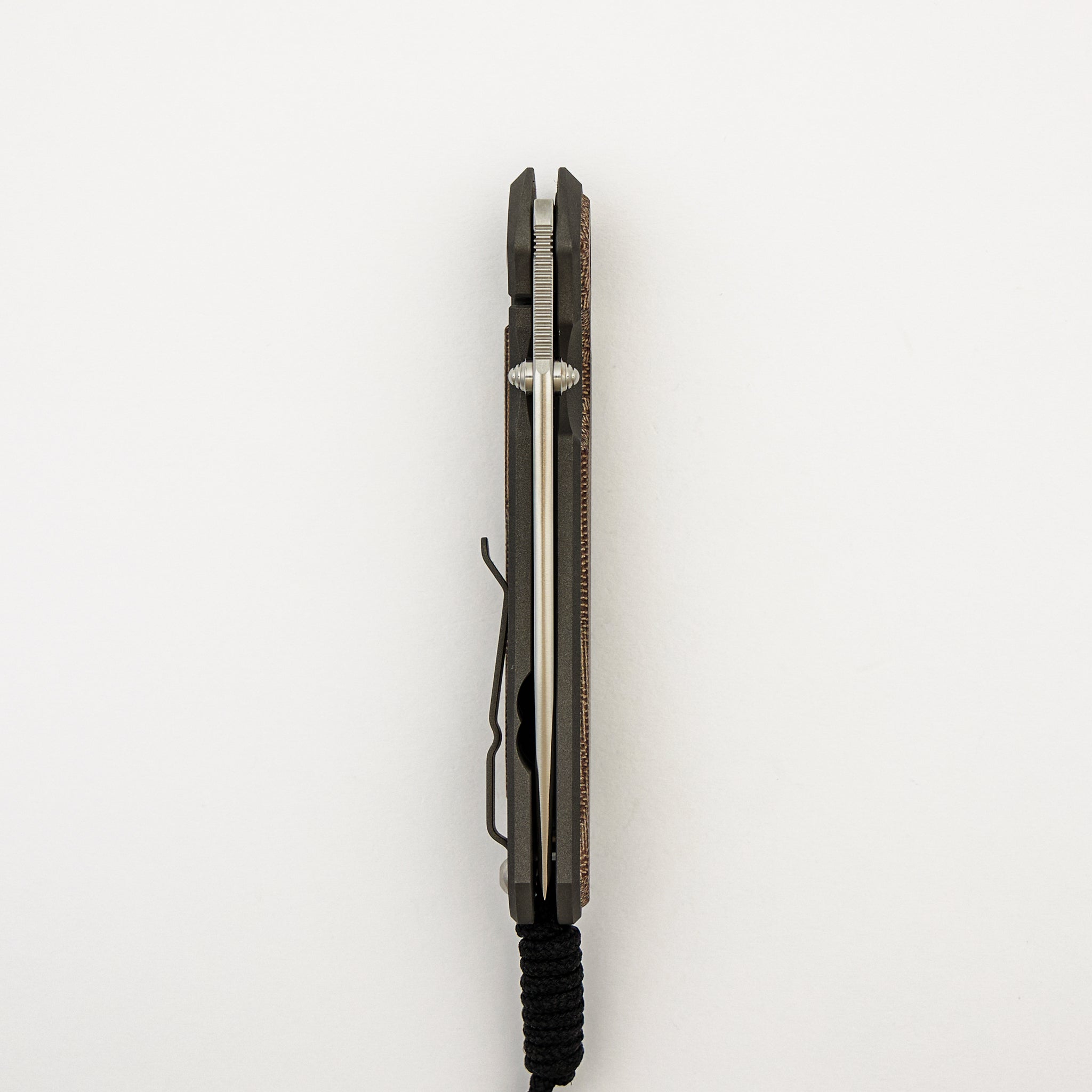 Large Sebenza 31 Natural Canvas Micarta Inlay - Tanto CPM MagnaCut Blade - Silver Double Thumb Lugs