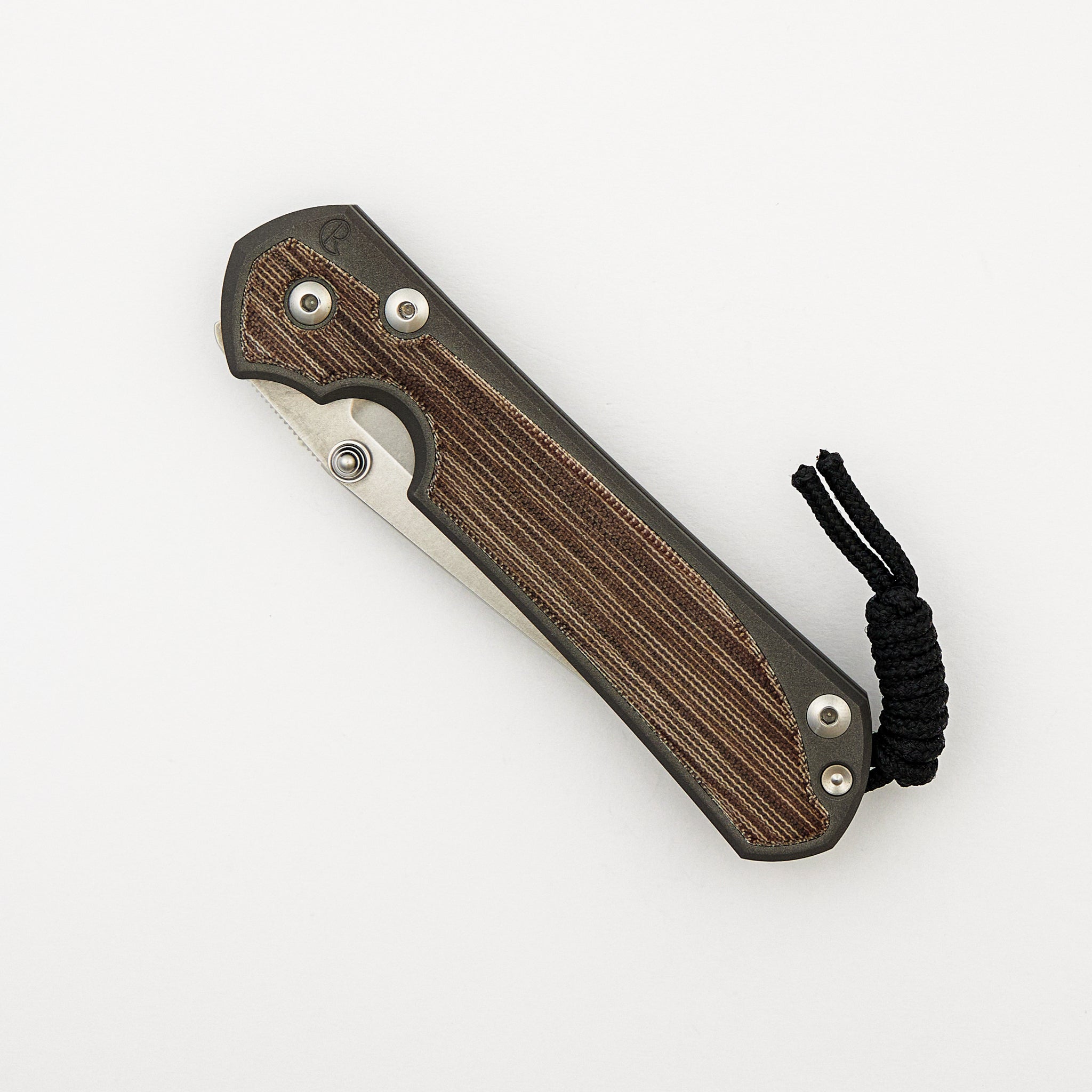 Large Sebenza 31 Natural Canvas Micarta Inlay - Tanto CPM MagnaCut Blade - Silver Double Thumb Lugs