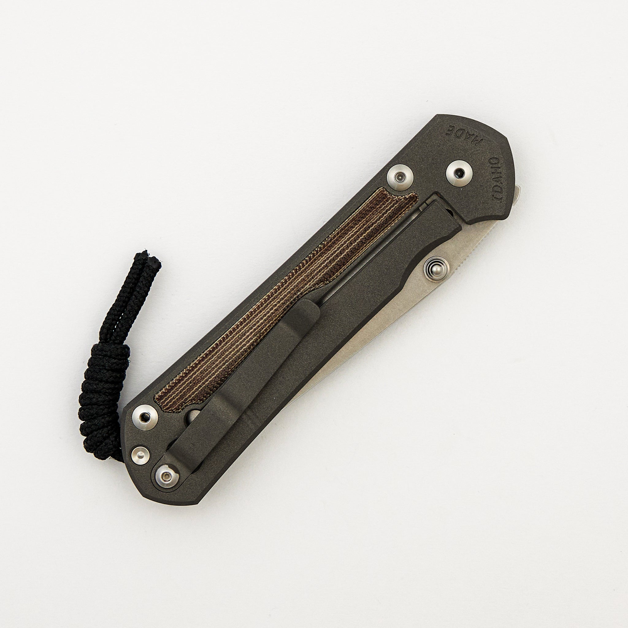 Large Sebenza 31 Natural Canvas Micarta Inlay - Tanto CPM MagnaCut Blade - Silver Double Thumb Lugs