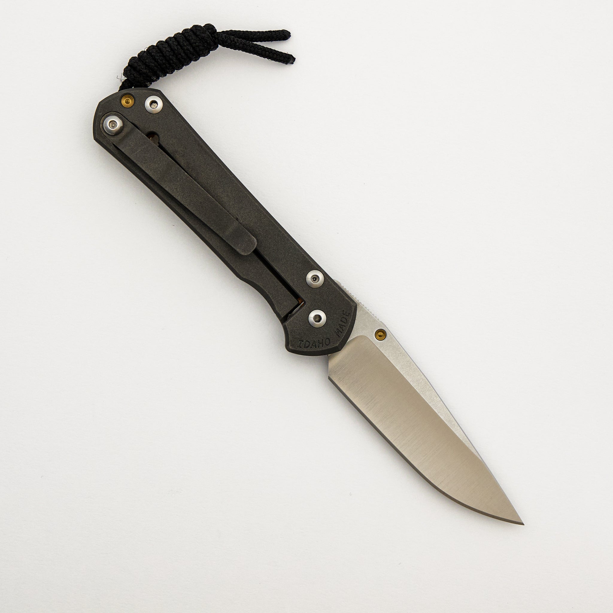 Small Sebenza 31 Unique Graphic "Morning Sun" W/ Citrine - Drop Point CPM MagnaCut Blade - Gold Single Thumb Lug