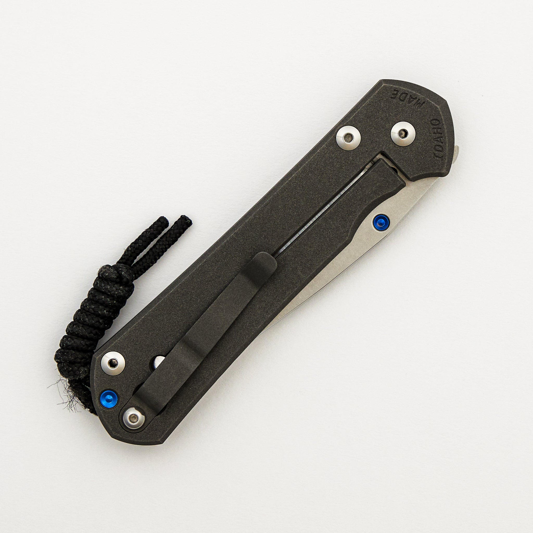 Large Sebenza 31 Unique Graphic - Polished Drop Point CPM S45VN Blade - Blue Single Lug