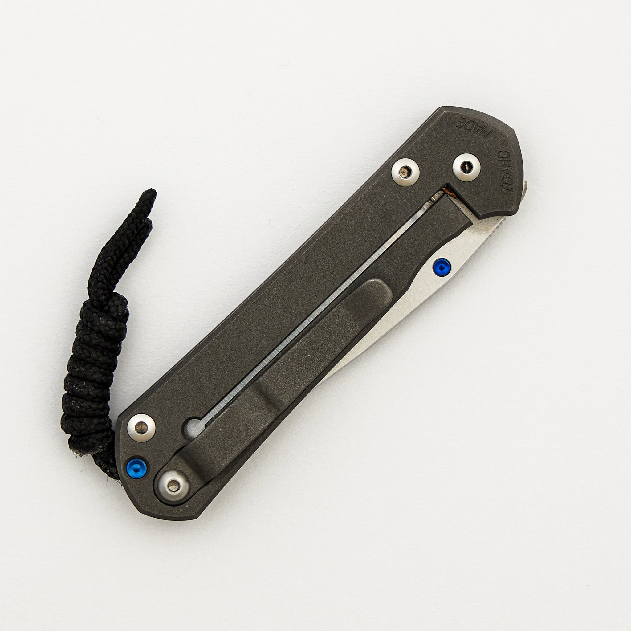 Small Sebenza 21 Unique Graphic W/ Shooting Star "Night Sky" - Mother of Pearl Cabochon