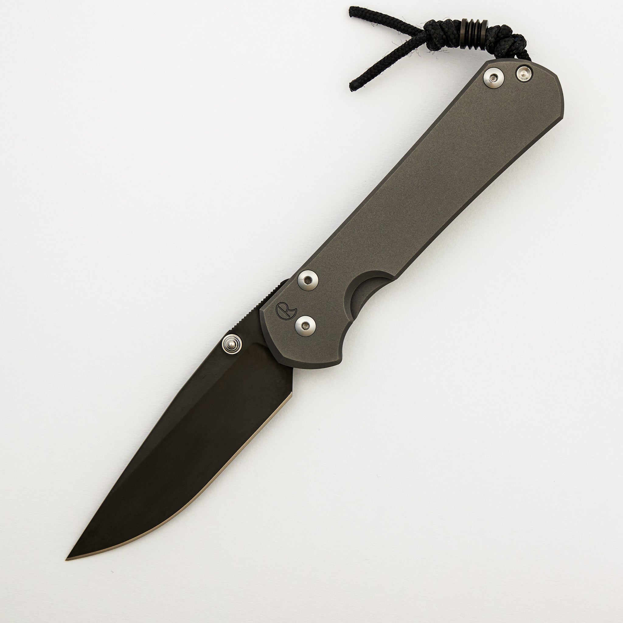 Large Sebenza 31 - DLC Coated Drop Point CPM S45VN - Glass Blasted - Silver Double Lugs