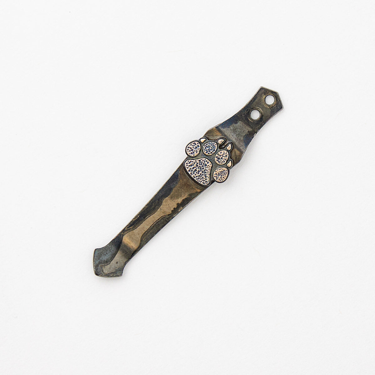 Silver Dog Paw 2 Hole Clip
