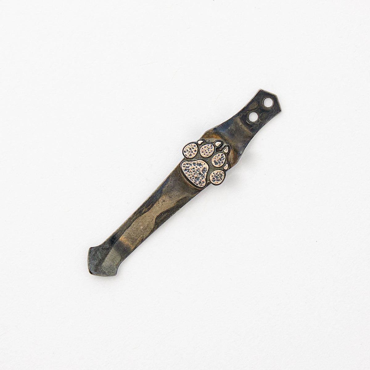 Silver Dog Paw 2 Hole Clip