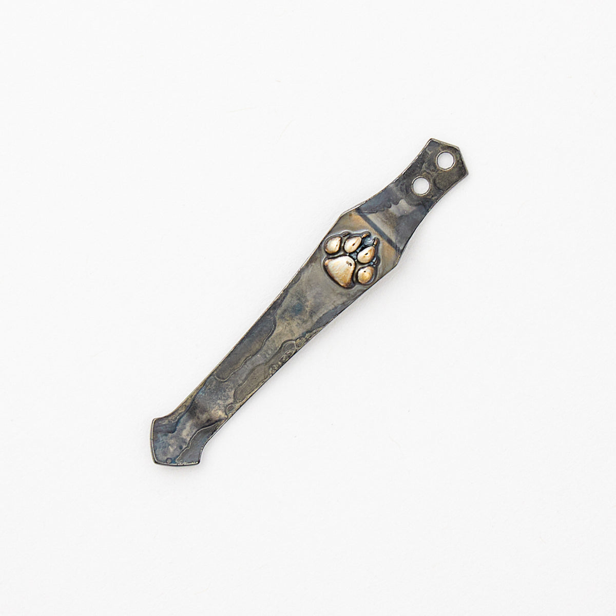 Silver Dog Paw 2 Hole Clip